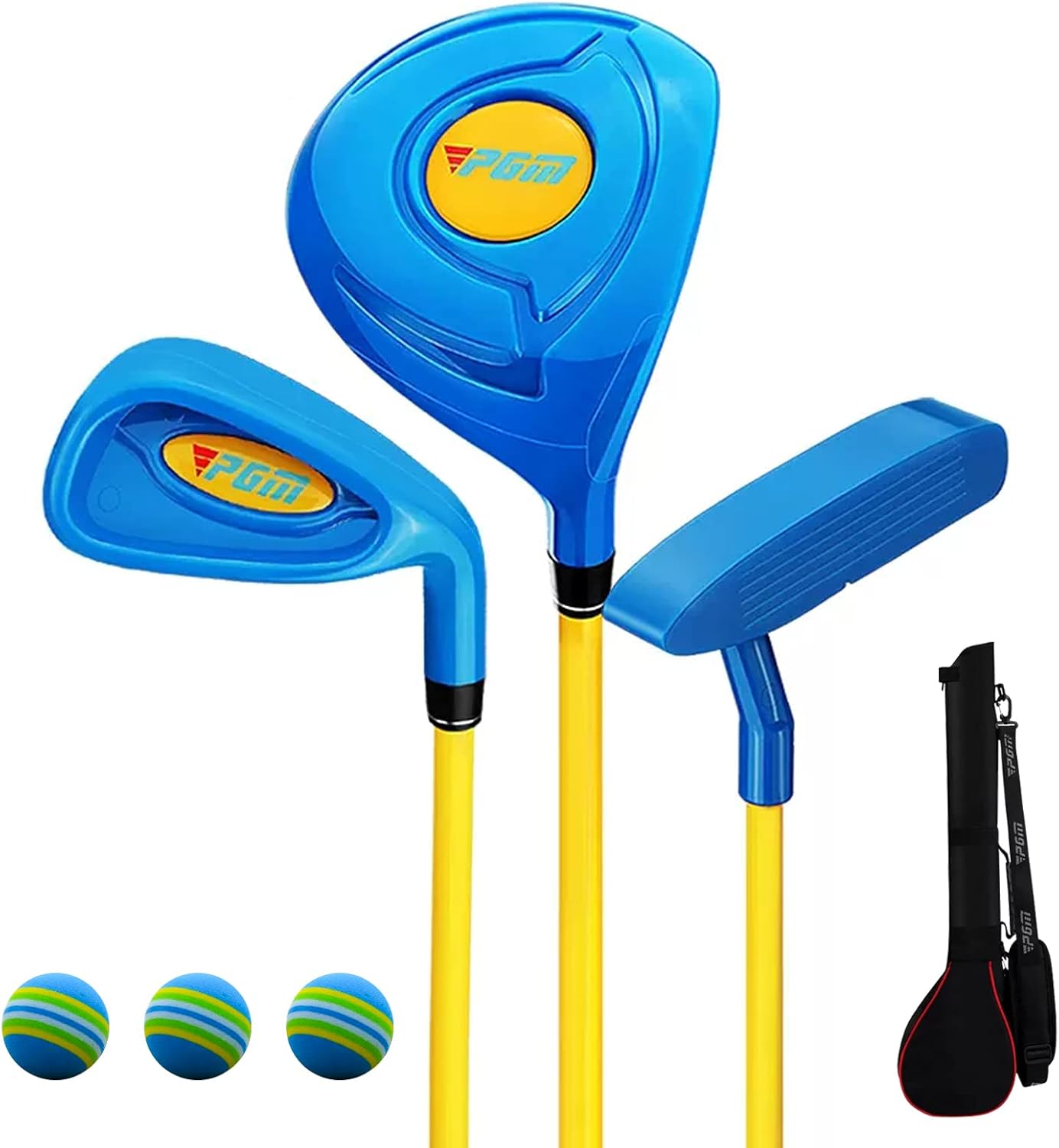 PGM Childrens Golf Club Set - Can Hit Real Balls, includes Wood, Iron, and Putter Clubs, Great for Beginner Boys and Girls, Instructional Training Set · v4