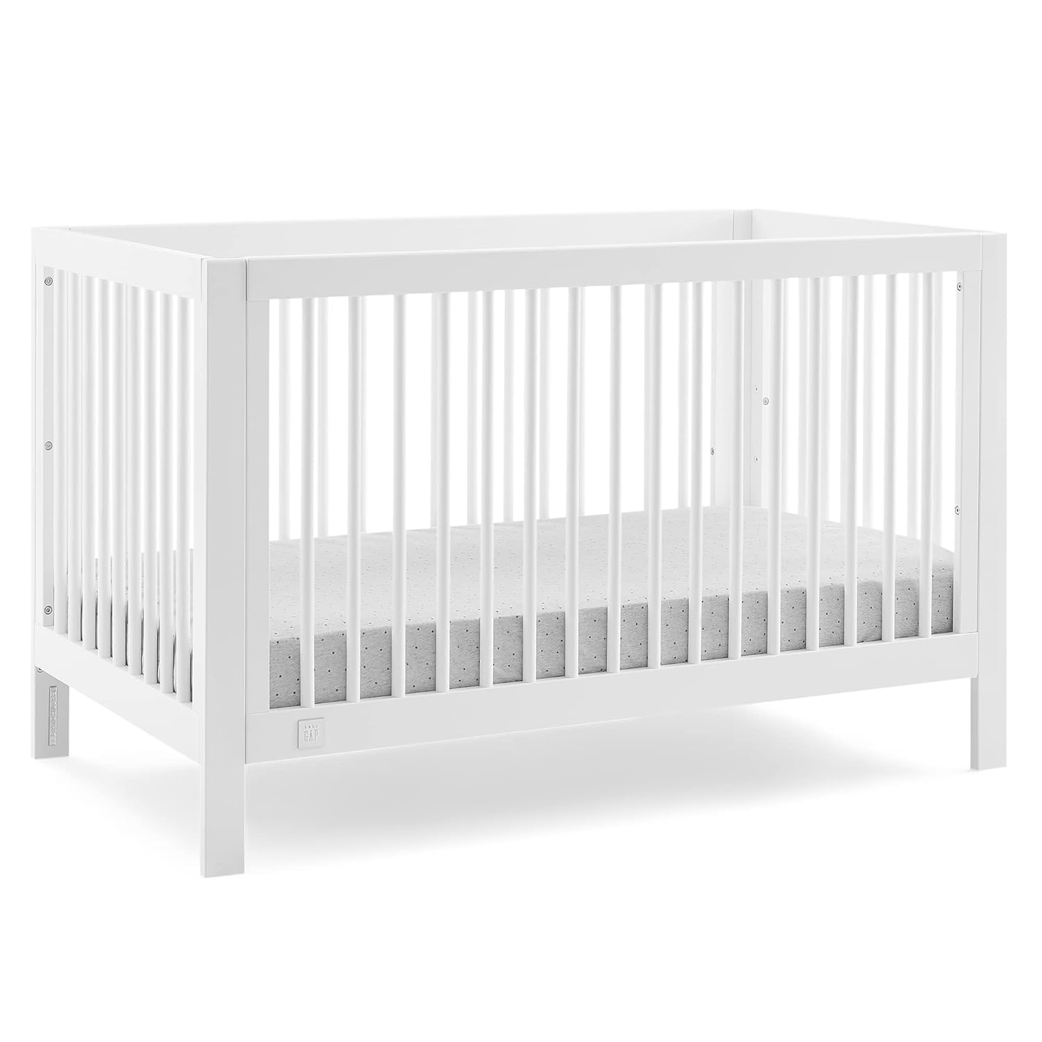 GAP BabyGap Charlie 6-in-1-ausziehbares Babybett, Greenguard Gold-zertifiziert, Bianca White