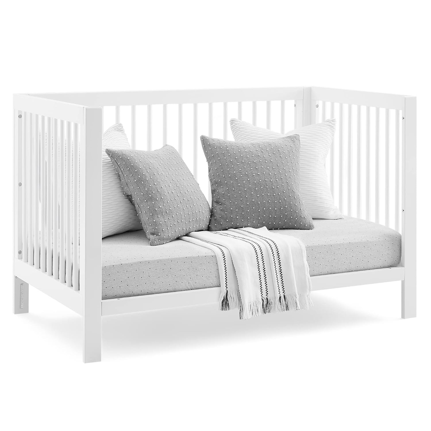 GAP BabyGap Charlie 6-in-1-ausziehbares Babybett, Greenguard Gold-zertifiziert, Bianca White