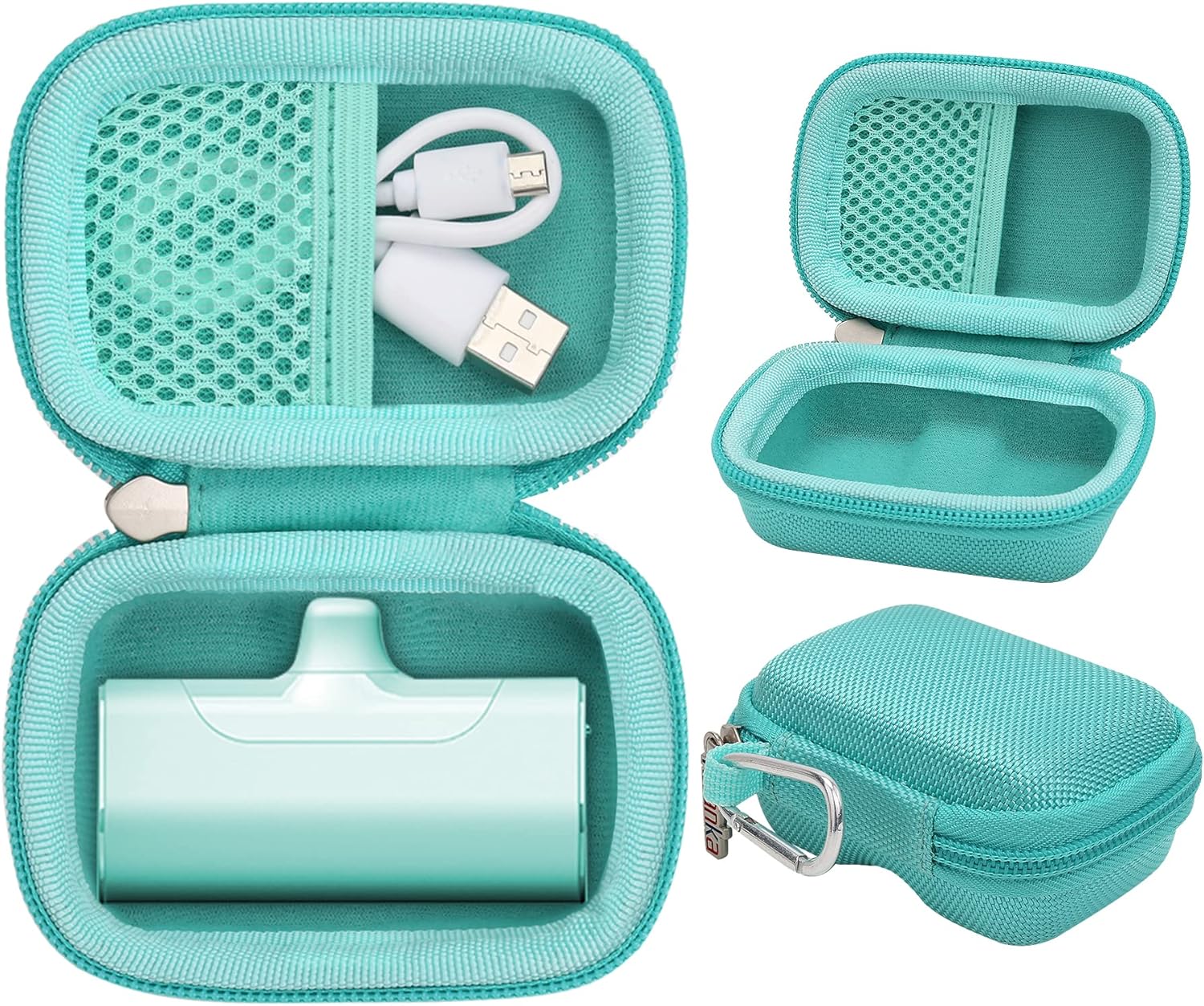 เคสแข็งสำหรับเดินทางของ Khanka เข้ากันได้กับ iWALK/Charmast/KKD/Abnoys/VEGER/Taegila เครื่องชาร์จแบบพกพาขนาดเล็ก 3350mAh 4500mAh 4800mAh 5000mAh 5200mAh 8000mAh พาวเวอร์แบงค์ขนาดเล็กพิเศษ เฉพาะเคส (สีน้ำเงินอมเขียว)