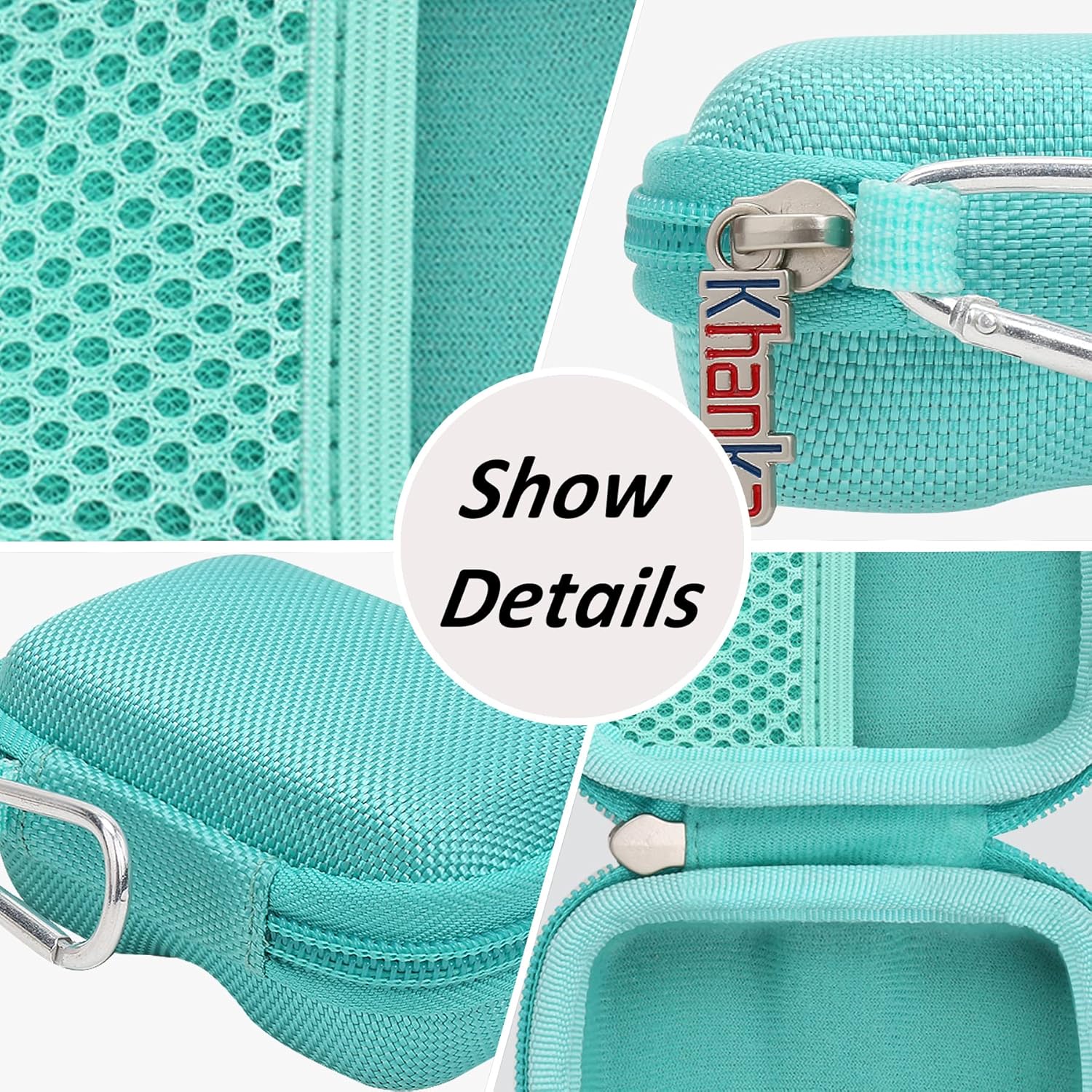 เคสแข็งสำหรับเดินทางของ Khanka เข้ากันได้กับ iWALK/Charmast/KKD/Abnoys/VEGER/Taegila เครื่องชาร์จแบบพกพาขนาดเล็ก 3350mAh 4500mAh 4800mAh 5000mAh 5200mAh 8000mAh พาวเวอร์แบงค์ขนาดเล็กพิเศษ เฉพาะเคส (สีน้ำเงินอมเขียว)