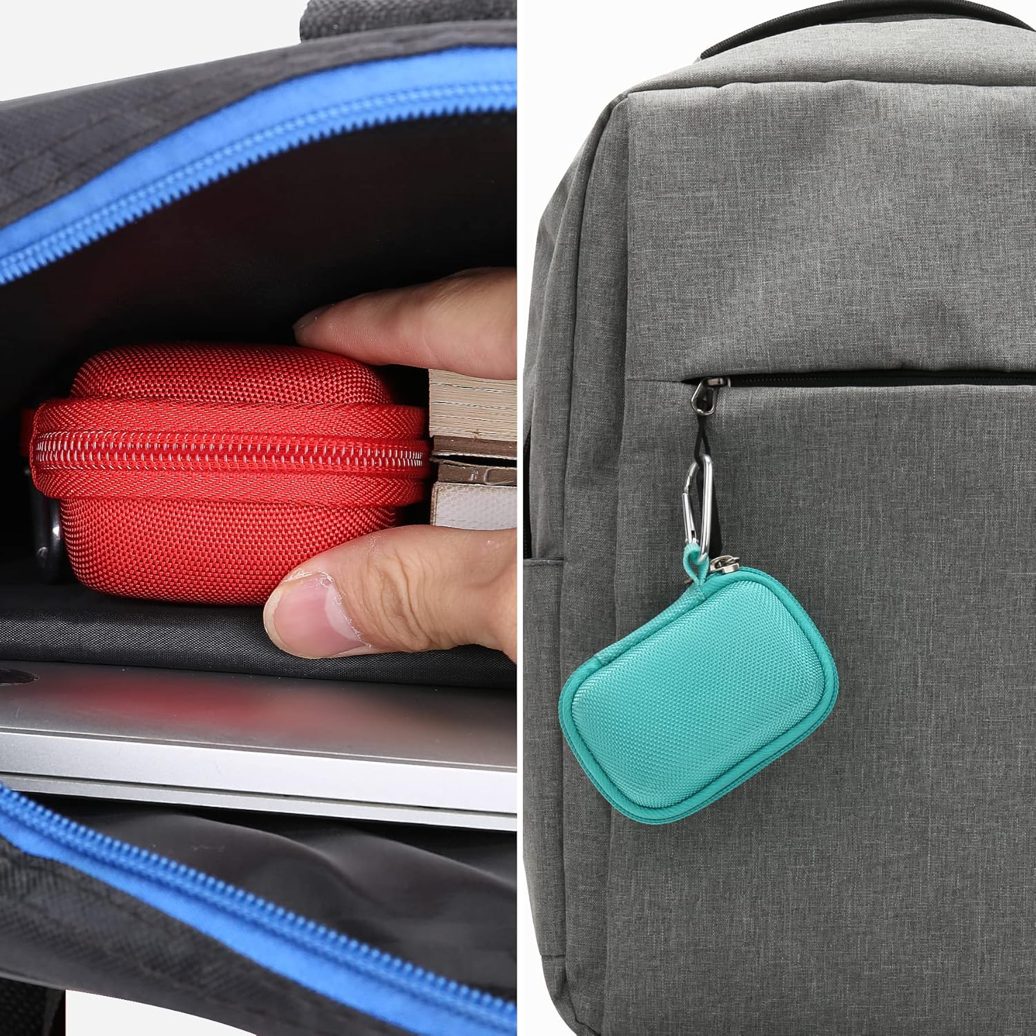 เคสแข็งสำหรับเดินทางของ Khanka เข้ากันได้กับ iWALK/Charmast/KKD/Abnoys/VEGER/Taegila เครื่องชาร์จแบบพกพาขนาดเล็ก 3350mAh 4500mAh 4800mAh 5000mAh 5200mAh 8000mAh พาวเวอร์แบงค์ขนาดเล็กพิเศษ เฉพาะเคส (สีน้ำเงินอมเขียว)