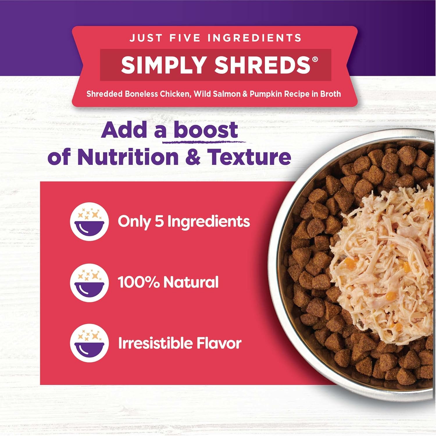 طعام الحيوانات الأليفة الطبيعي Wellness، عبوة متنوعة من Simply Shreds، 2.8 أونصة (عبوة من 12 قطعة): خليط أو زينة أو وجبة خفيفة عالية البروتين