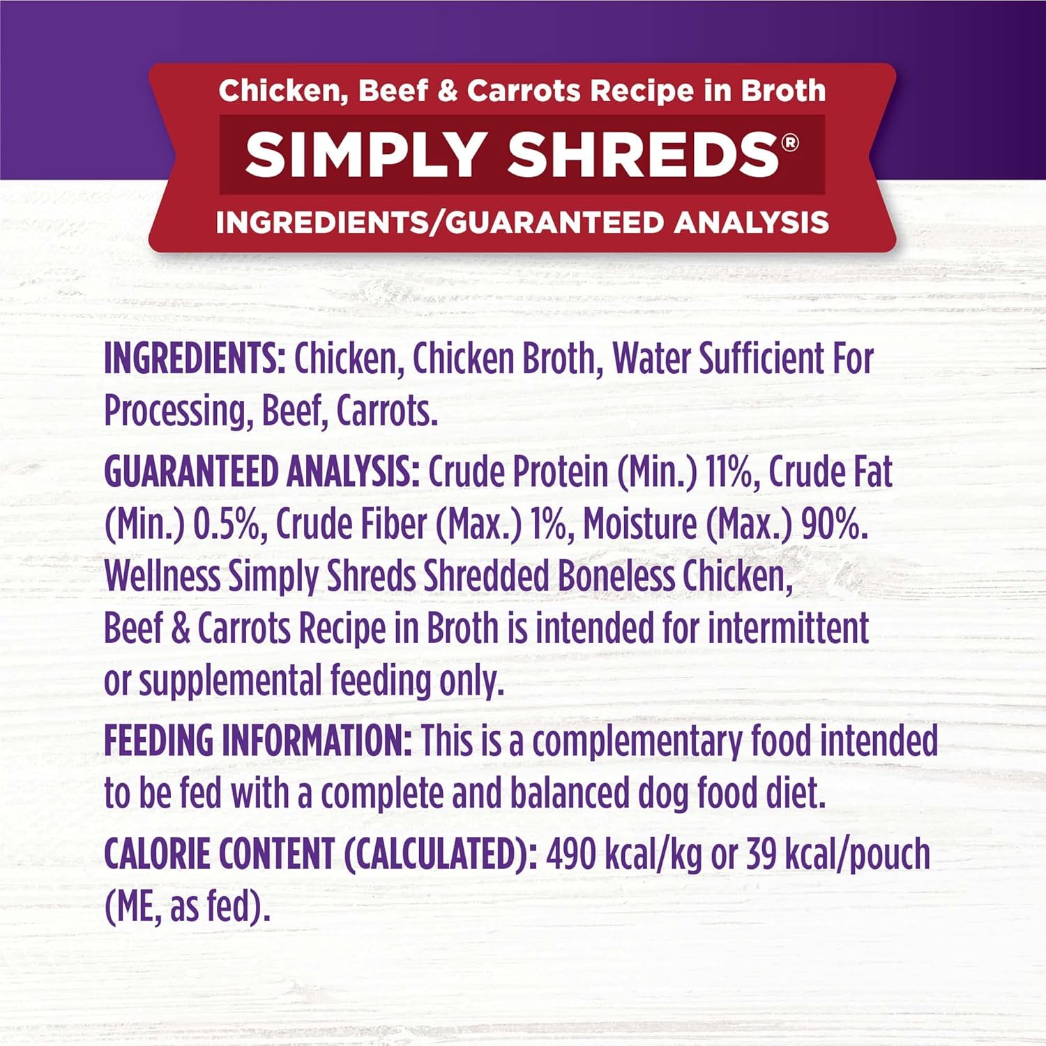 طعام الحيوانات الأليفة الطبيعي Wellness، عبوة متنوعة من Simply Shreds، 2.8 أونصة (عبوة من 12 قطعة): خليط أو زينة أو وجبة خفيفة عالية البروتين