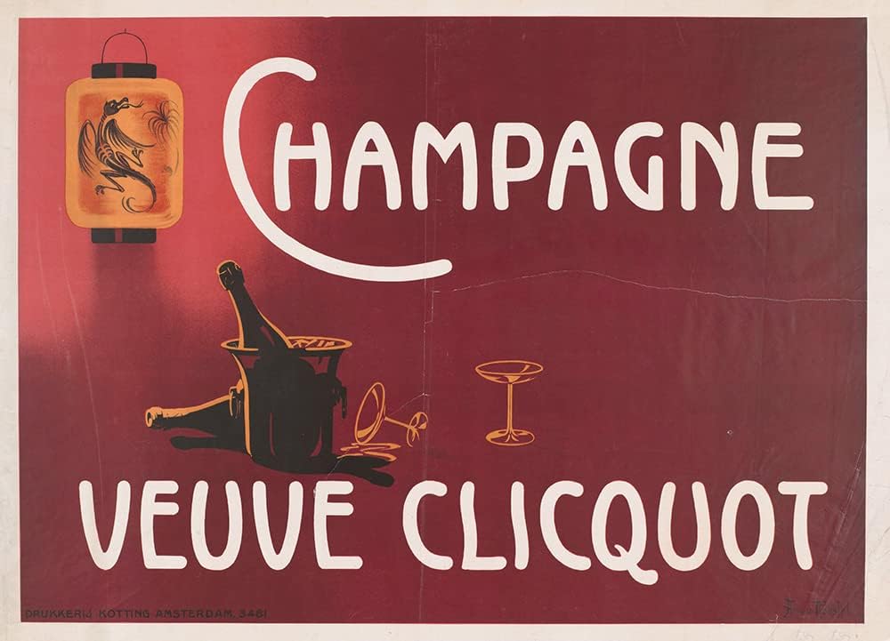 ArtDirect Champagne Veuve Clicquot (1900) 48x35 Ungerahmtes Kunstdruck-Poster, bereit zum Einrahmen, von Arnold Van Roessel (Niederländisch, 1883-1947)