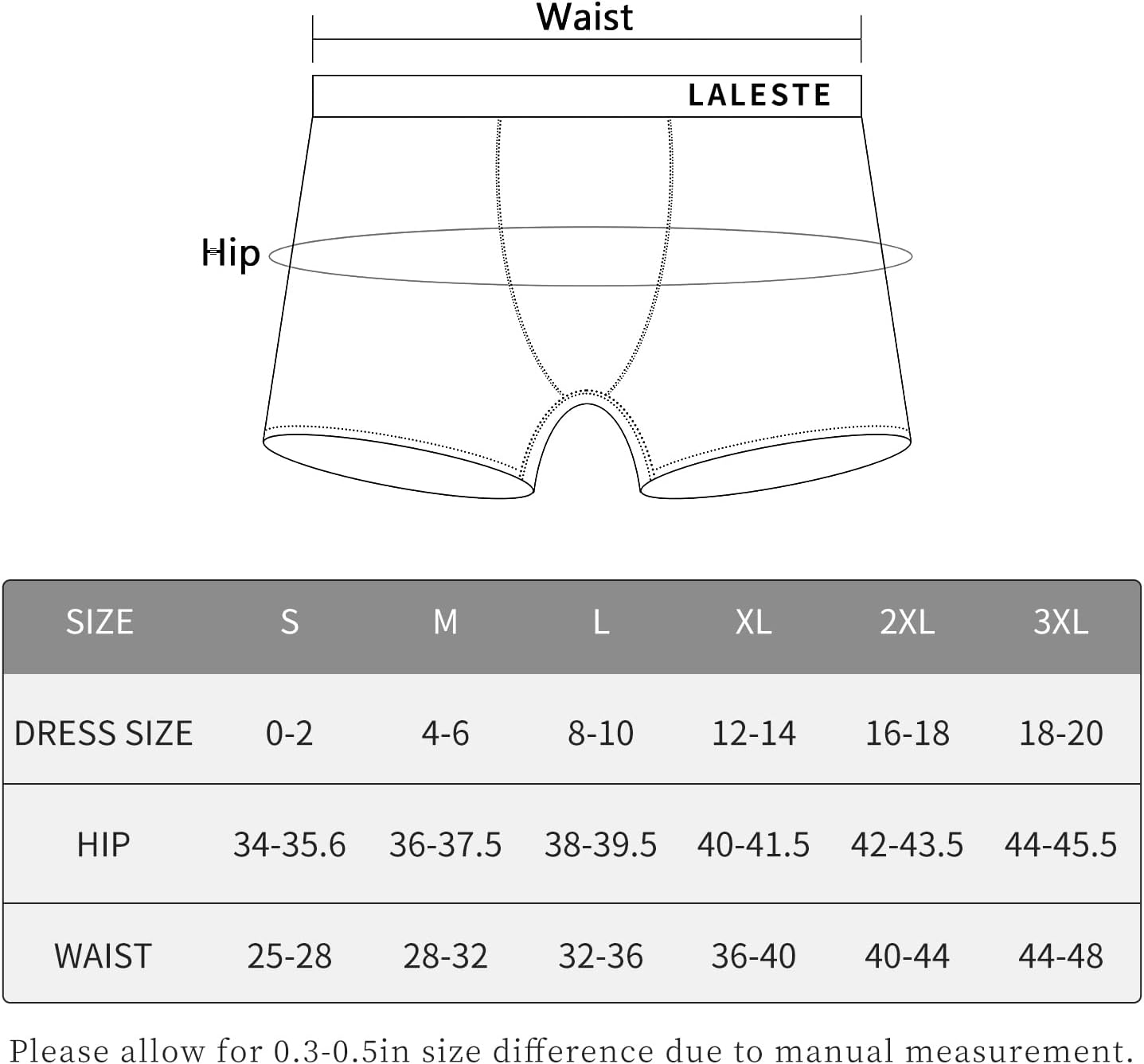 LALESTE Womens Cotton Boxer Briefs 3 Inseam Underwear Boy Shorts Panties 5 Pack · v2