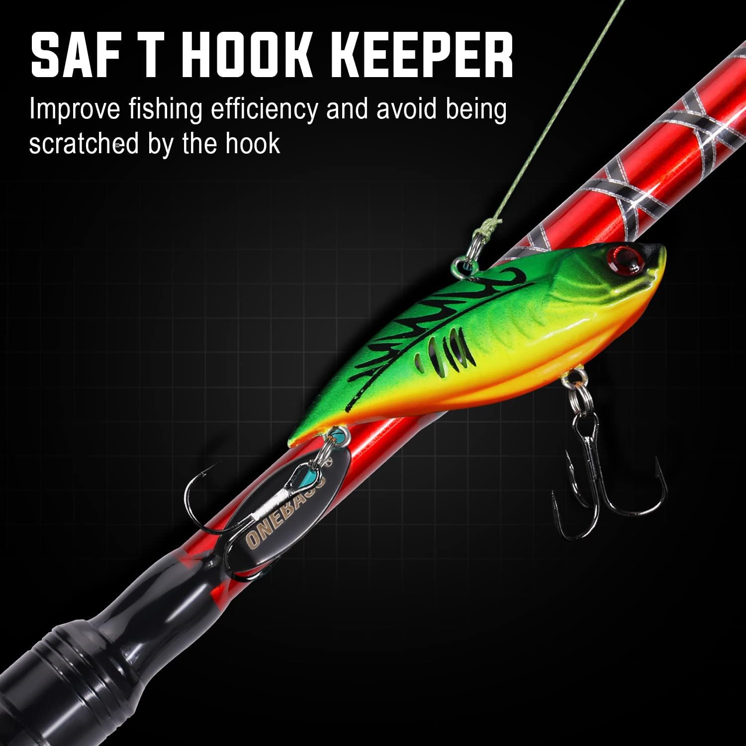 One Bass Angelruten, IM7 Graphit-Spinnrute, 2-teilige, robuste, hochwertige Köderrute mit Griff aus Superpolymer