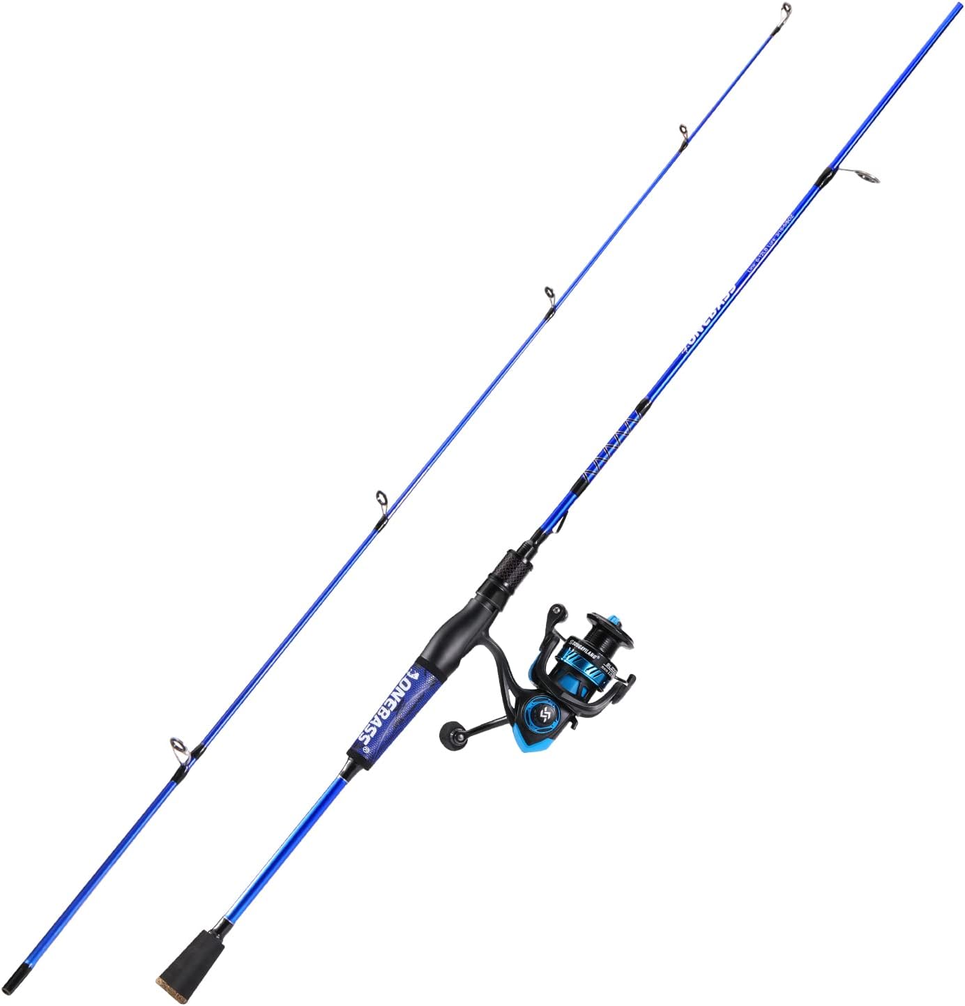 One Bass Fishing Rod and Reel Combo, IM7 Graphite 2 Pc Blank Baitcasting Combo, Spinning Rod with SuperPolymer Handle · v3