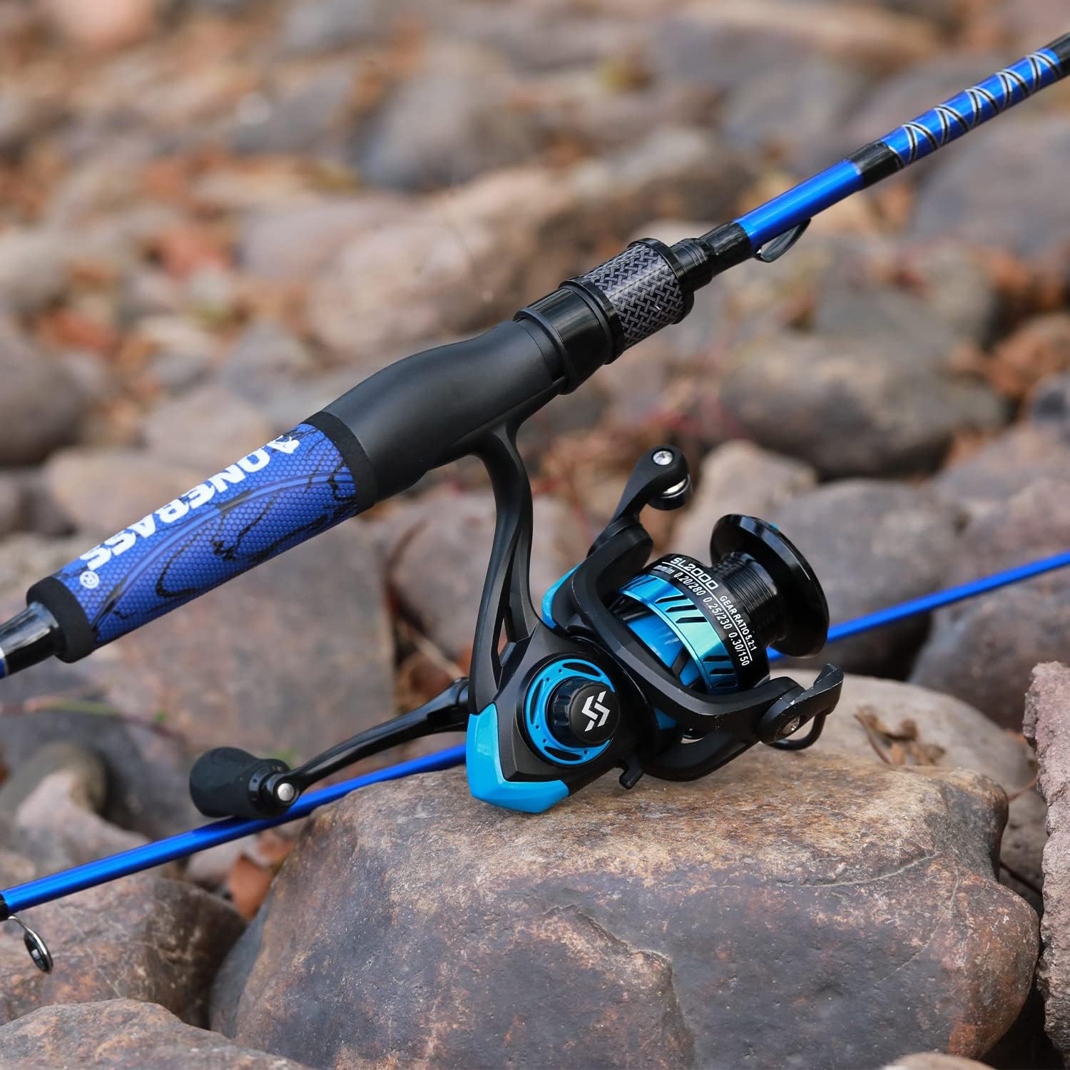 One Bass Fishing Rod and Reel Combo, IM7 Graphite 2 Pc Blank Baitcasting Combo, Spinning Rod with SuperPolymer Handle · v3