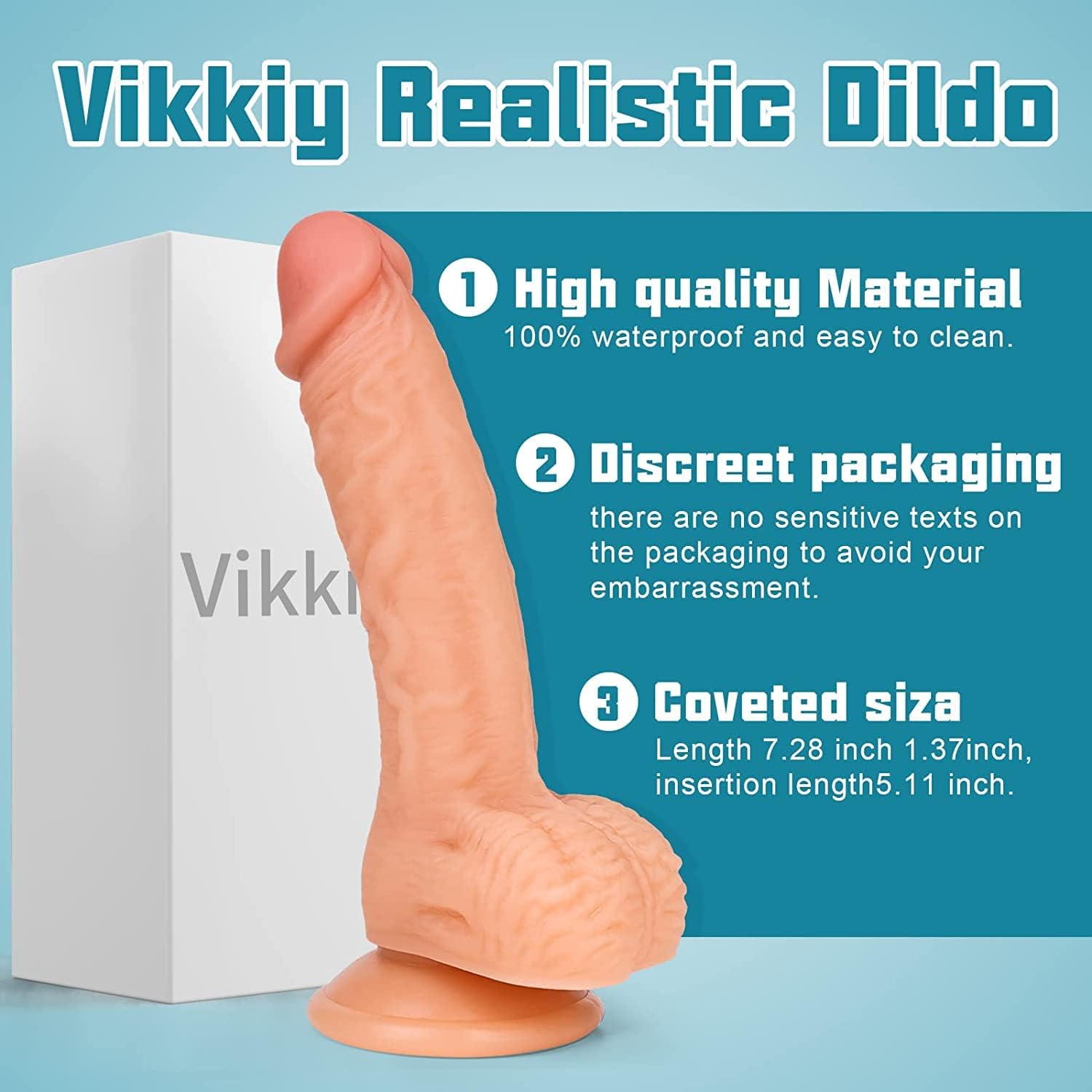 7.3 Inch Realistic Dildo Feels Like Skin Body-Safe Material G spot Stimulator Dildos with Strong Suction Cup for Hands-free Play Sex Toys for Adult · v2