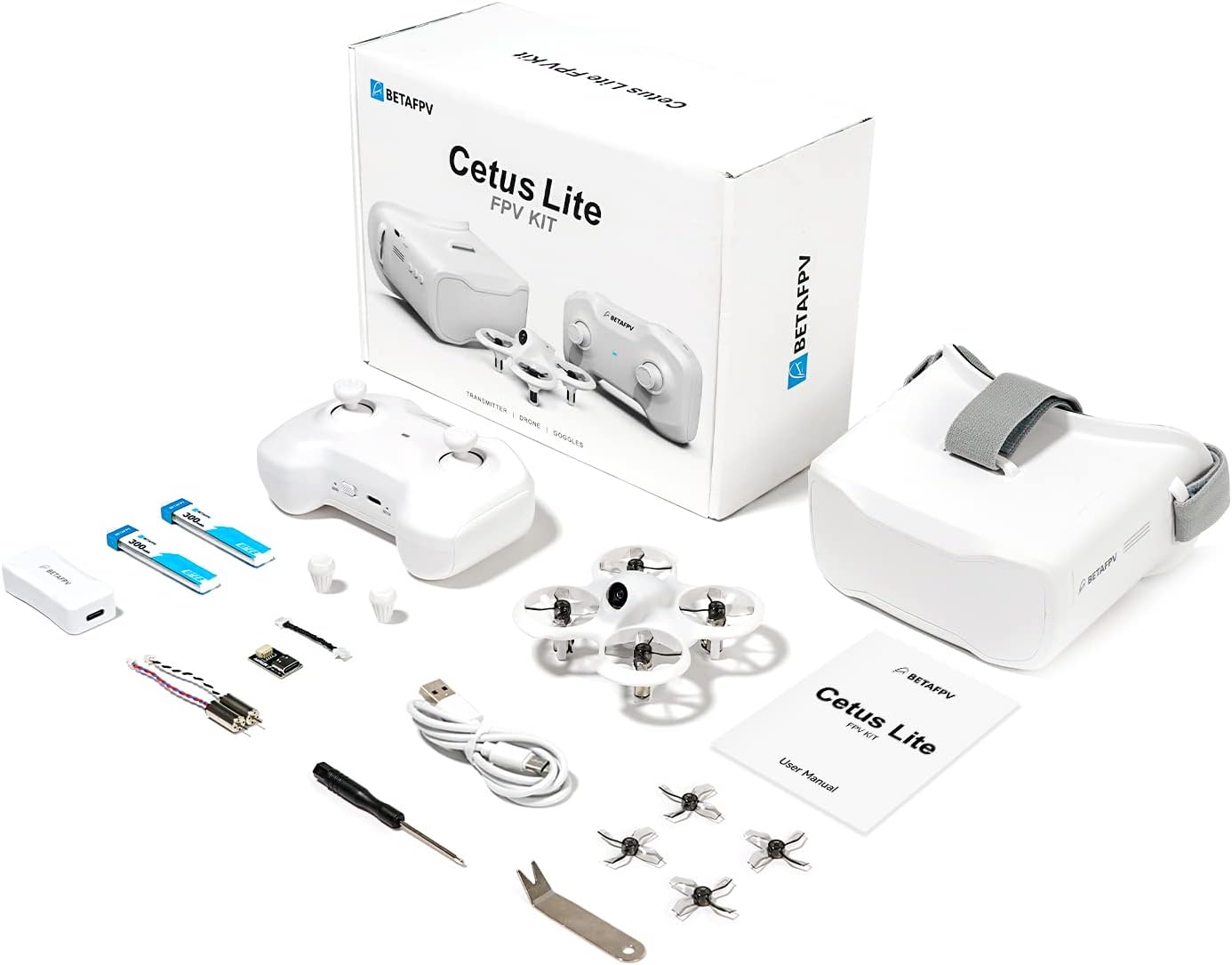Kit drone FPV BETAFPV Cetus Lite per bambini, con funzione di autoprotezione Altitude Hold, simulatore di supporto a 2 modalità di velocità, kit pronto al volo per principianti FPV per iniziare a volare al coperto
