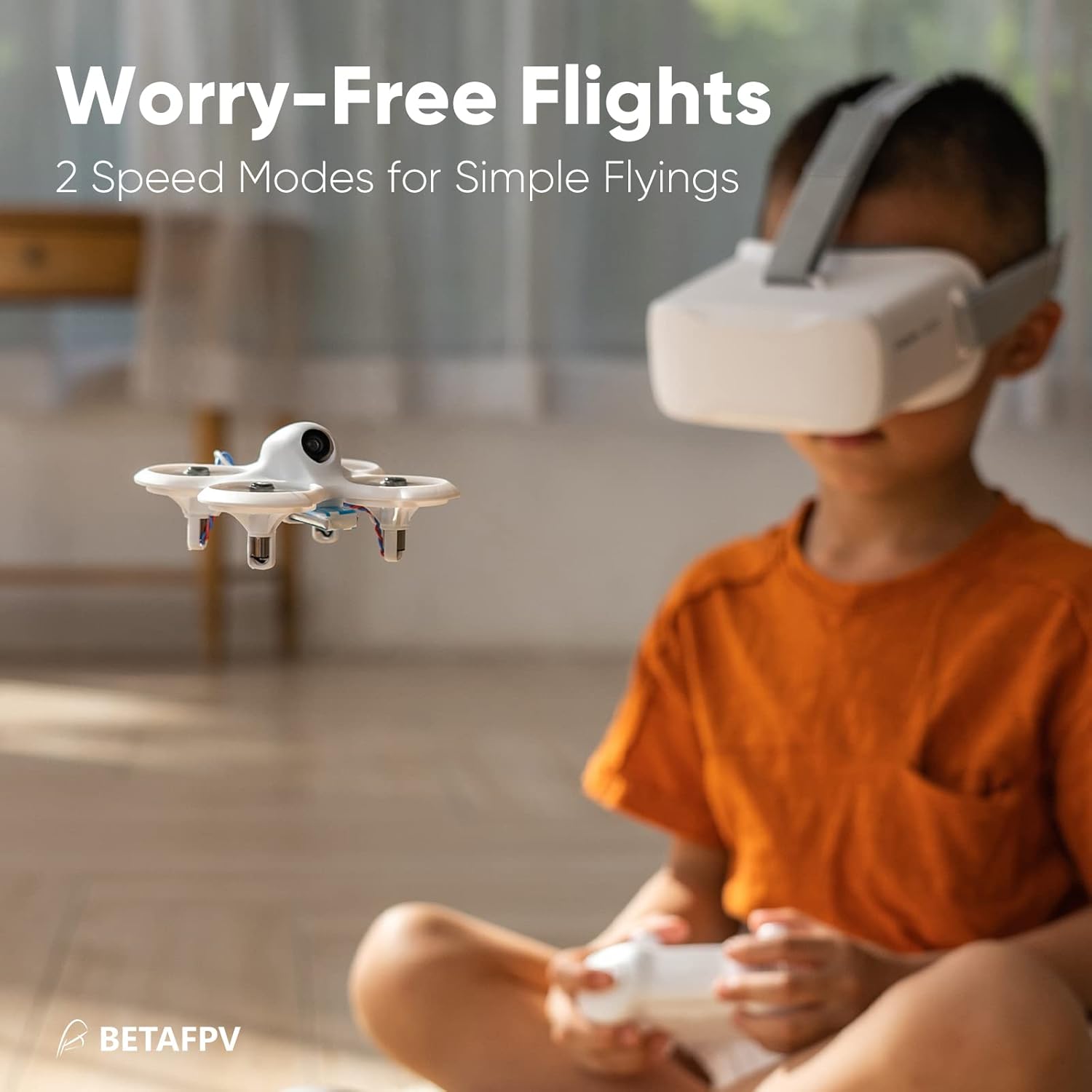 Kit drone FPV BETAFPV Cetus Lite per bambini, con funzione di autoprotezione Altitude Hold, simulatore di supporto a 2 modalità di velocità, kit pronto al volo per principianti FPV per iniziare a volare al coperto