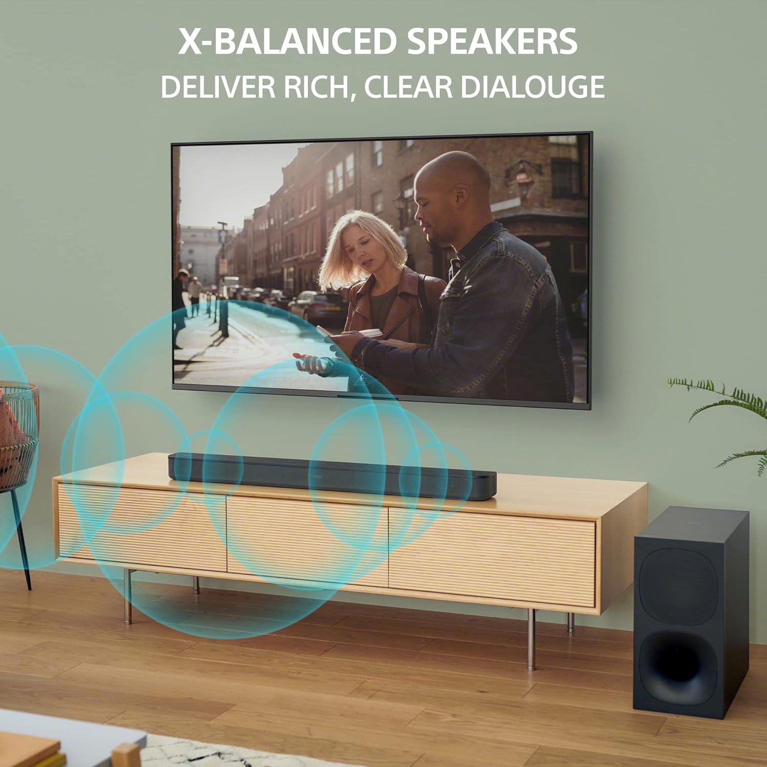 Sony 65-inch 4K Ultra HD TV X80K-serie: Smart LED-tv van Google TV KD65X80K- 2022 met HT-S400 2.1-kanaals soundbar met krachtige draadloze subwoofer, S-Force PRO surround sound aan de voorkant en Dolby Digital