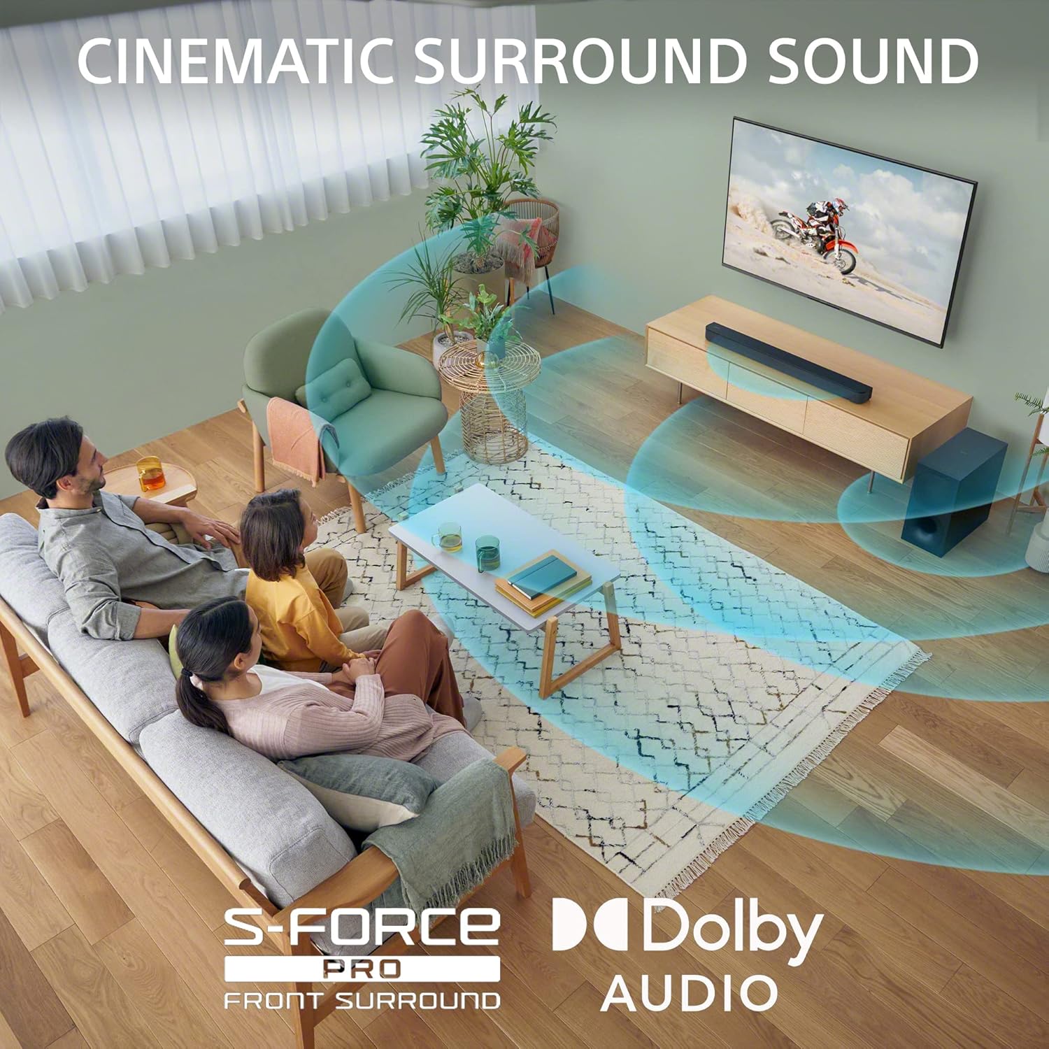 Sony 65-inch 4K Ultra HD TV X80K-serie: Smart LED-tv van Google TV KD65X80K- 2022 met HT-S400 2.1-kanaals soundbar met krachtige draadloze subwoofer, S-Force PRO surround sound aan de voorkant en Dolby Digital