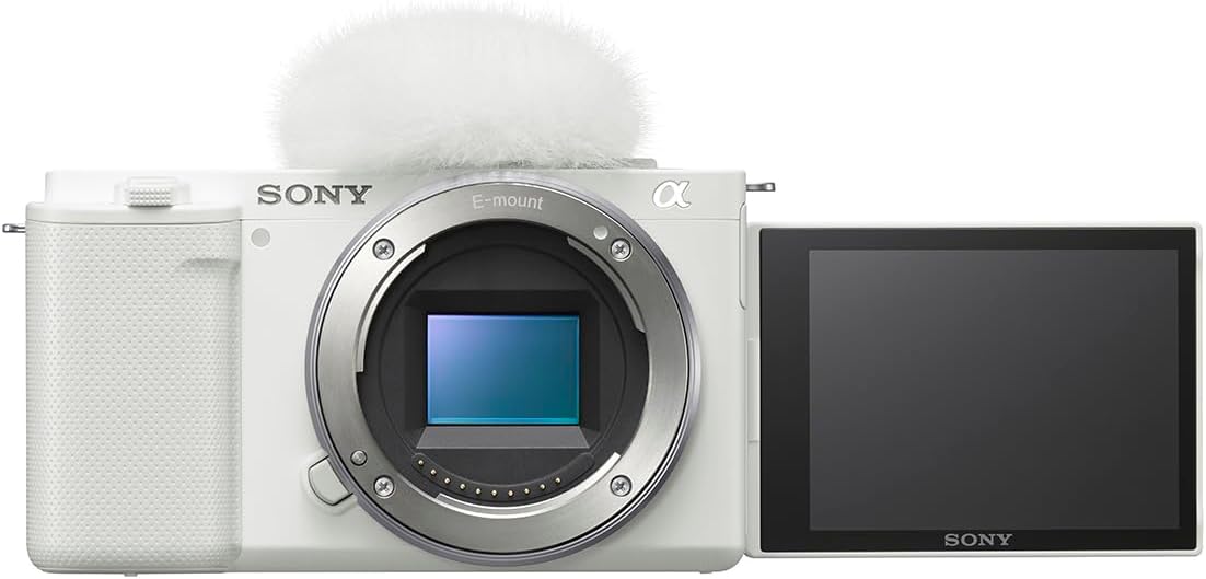 Sony ZV-E10 Spiegellose Kamera, Weißes Paket mit Corel PC Software Suite, 32 GB SD-Karte, Schultertasche