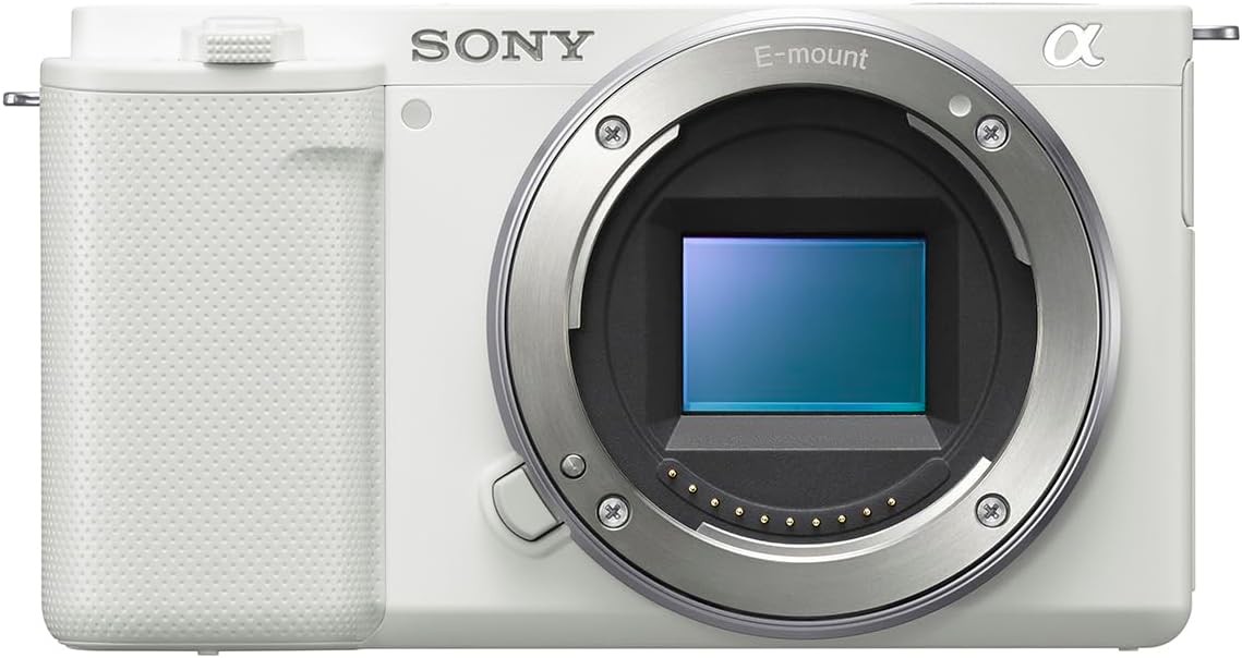 Sony ZV-E10 Spiegellose Kamera, Weißes Paket mit Corel PC Software Suite, 32 GB SD-Karte, Schultertasche