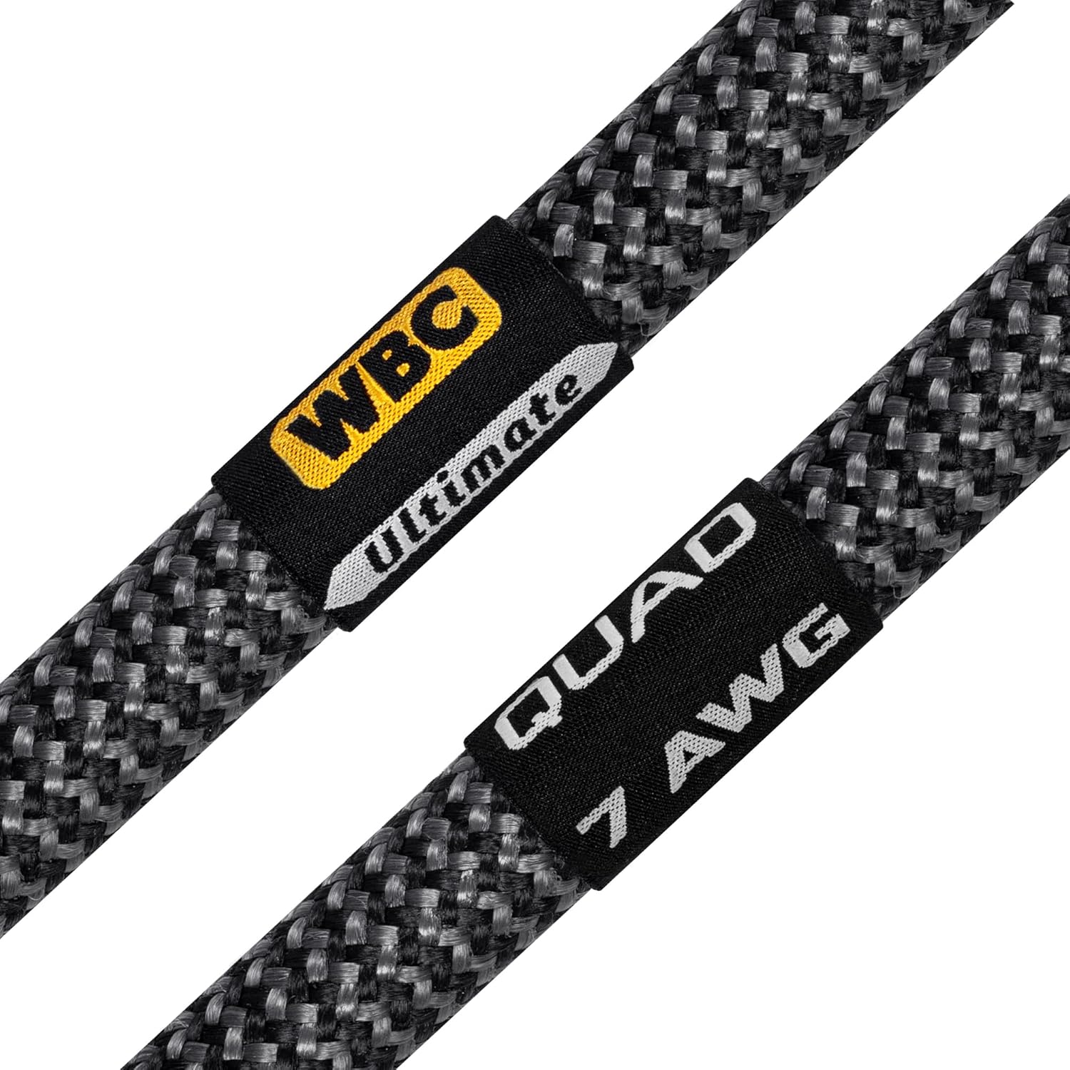DIE BESTEN KABEL DER WELT, 8 Foot Ultimate — 7 AWG — Ultra-Pure OFC — Extra hochwertiges audiophiles HiFi-Bi-Wire-Lautsprecherkabel, Paar mit Eminence Gold Banana Plugs, Ummantelung aus Karbon-Tweed
