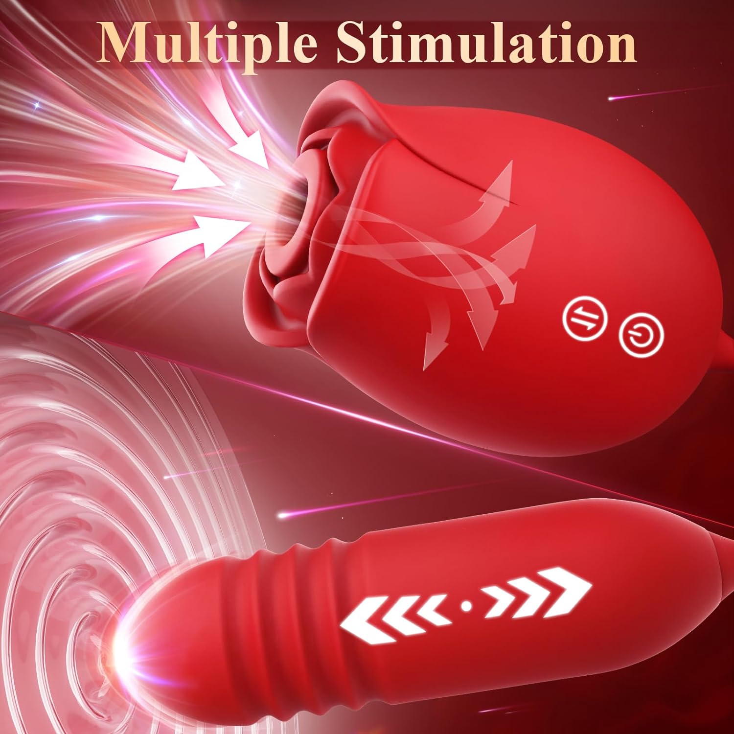Sex Toys Dildo Rose Vibrator - Upgraded Rose Sex Toy for Women with 9 Sucking  9 Thrusting Vibrating Dildos G Spot Vibrators for Clit Nipple, Women Adult Sex Toys Games for Couples Sex Machine · v2
