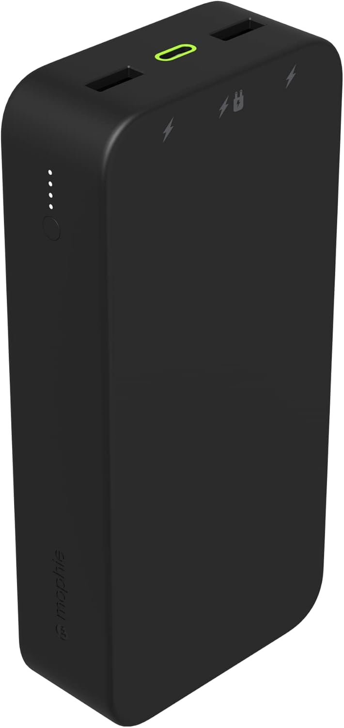 Banque d'alimentation Mophie Powerstation XL 2023-20 000 mAh, grande batterie interne, (2) ports USB-A et (1) port d'entrée/sortie USB-C de 20 W à chargement rapide, idéal pour les voyages