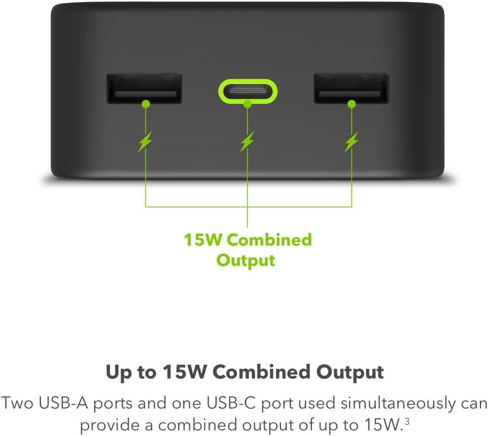 mophie Powerstation XL Power Bank 2023-20,000 mAh Large Internal Battery, (2) USB-A Ports and (1) 20W USB-C PD Fast Charging Input/Output Port, Travel-Friendly · v2