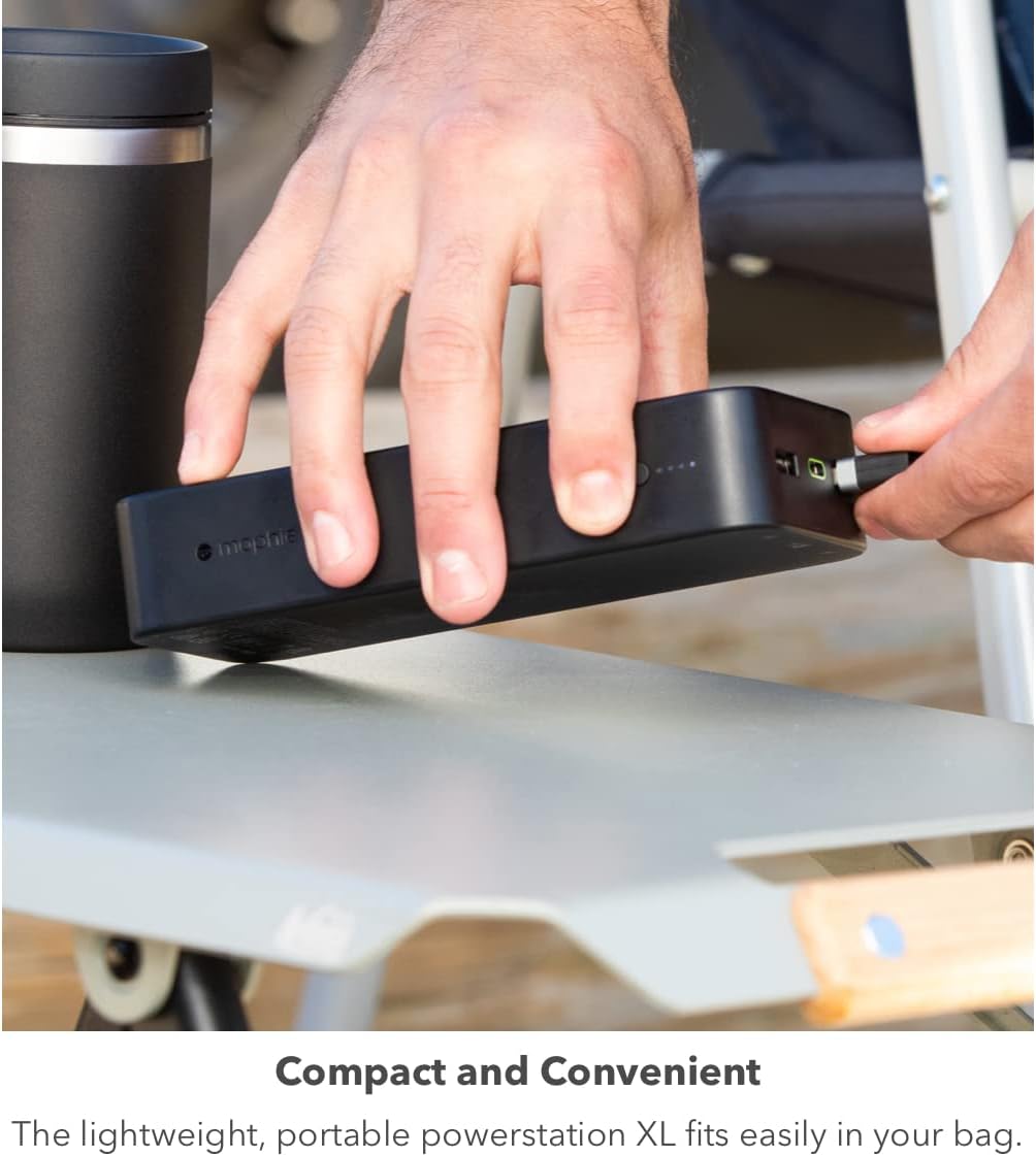 mophie Powerstation XL Power Bank 2023-20,000 mAh Large Internal Battery, (2) USB-A Ports and (1) 20W USB-C PD Fast Charging Input/Output Port, Travel-Friendly · v2