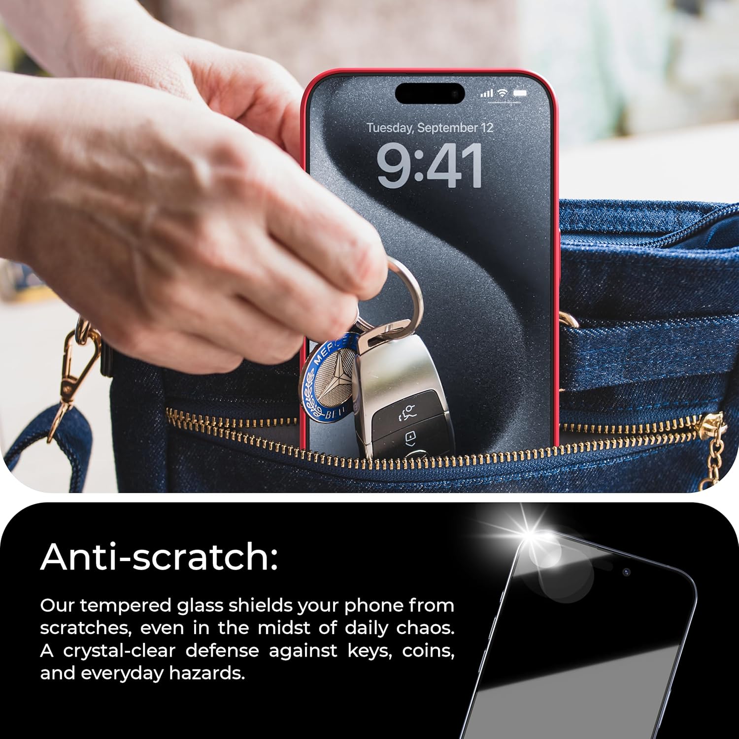 Deppa [2 Pack Premium Privacy Screen Protector do Iphone 14 Pro Max (6.7) Szkło hartowane 3D od krawędzi do krawędzi Pełna pokrywa z łatwą instalacją tacą na zestaw - antyszpiegowska, prywatna, ciemna, czarna folia
