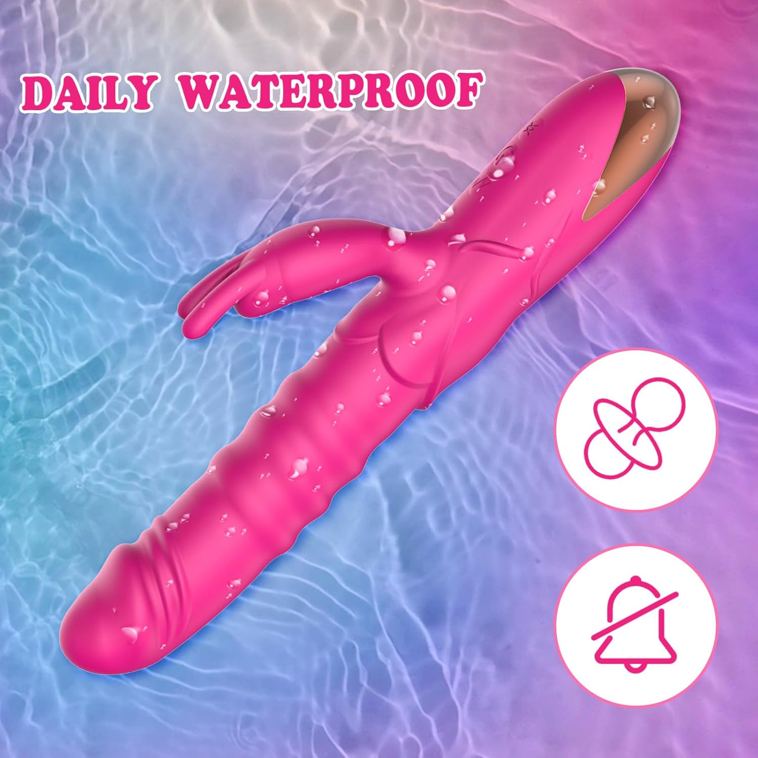 เครื่องสั่นกระต่ายสั่น, เครื่องสั่น G Spot คลิตอริส กันน้ำ ชาร์จไฟได้ เครื่องสั่นซิลิโคนสมจริง