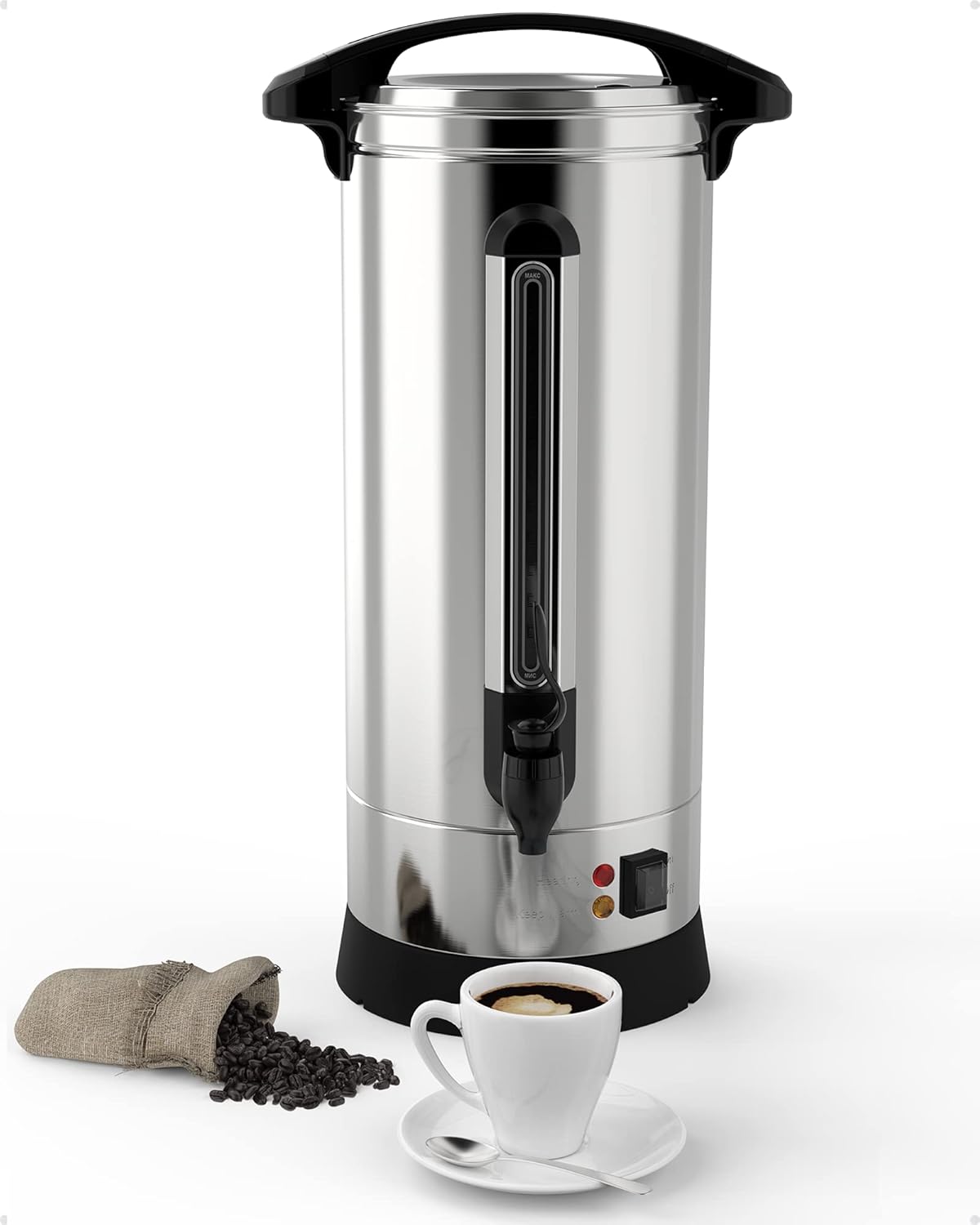 เครื่องชงกาแฟเชิงพาณิชย์ RIEDHOFF 120 ถ้วย [ชงได้รวดเร็ว] [สเตนเลสเกรดอาหาร] โถกาแฟขนาดใหญ่ เหมาะสำหรับโบสถ์ ห้องประชุม ห้องรับรอง และงานสังสรรค์ขนาดใหญ่อื่นๆ - 18 ลิตร