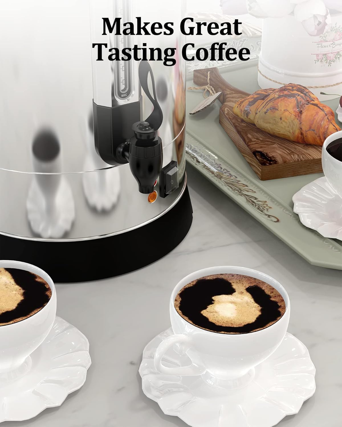 เครื่องชงกาแฟเชิงพาณิชย์ RIEDHOFF 120 ถ้วย [ชงได้รวดเร็ว] [สเตนเลสเกรดอาหาร] โถกาแฟขนาดใหญ่ เหมาะสำหรับโบสถ์ ห้องประชุม ห้องรับรอง และงานสังสรรค์ขนาดใหญ่อื่นๆ - 18 ลิตร