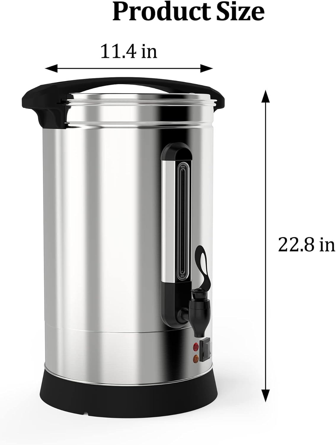 เครื่องชงกาแฟเชิงพาณิชย์ RIEDHOFF 120 ถ้วย [ชงได้รวดเร็ว] [สเตนเลสเกรดอาหาร] โถกาแฟขนาดใหญ่ เหมาะสำหรับโบสถ์ ห้องประชุม ห้องรับรอง และงานสังสรรค์ขนาดใหญ่อื่นๆ - 18 ลิตร