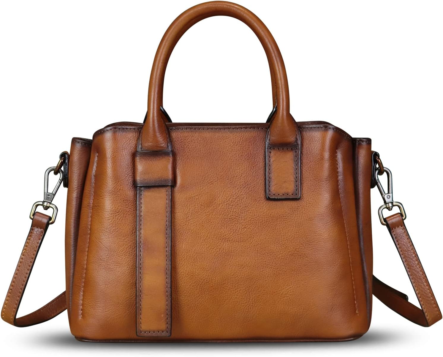 Genuine Leather Satchel for Women Top Handle Bags Handmade Purse Vintage Crossbody Handbags Retro Leather Hobo Bag · v2