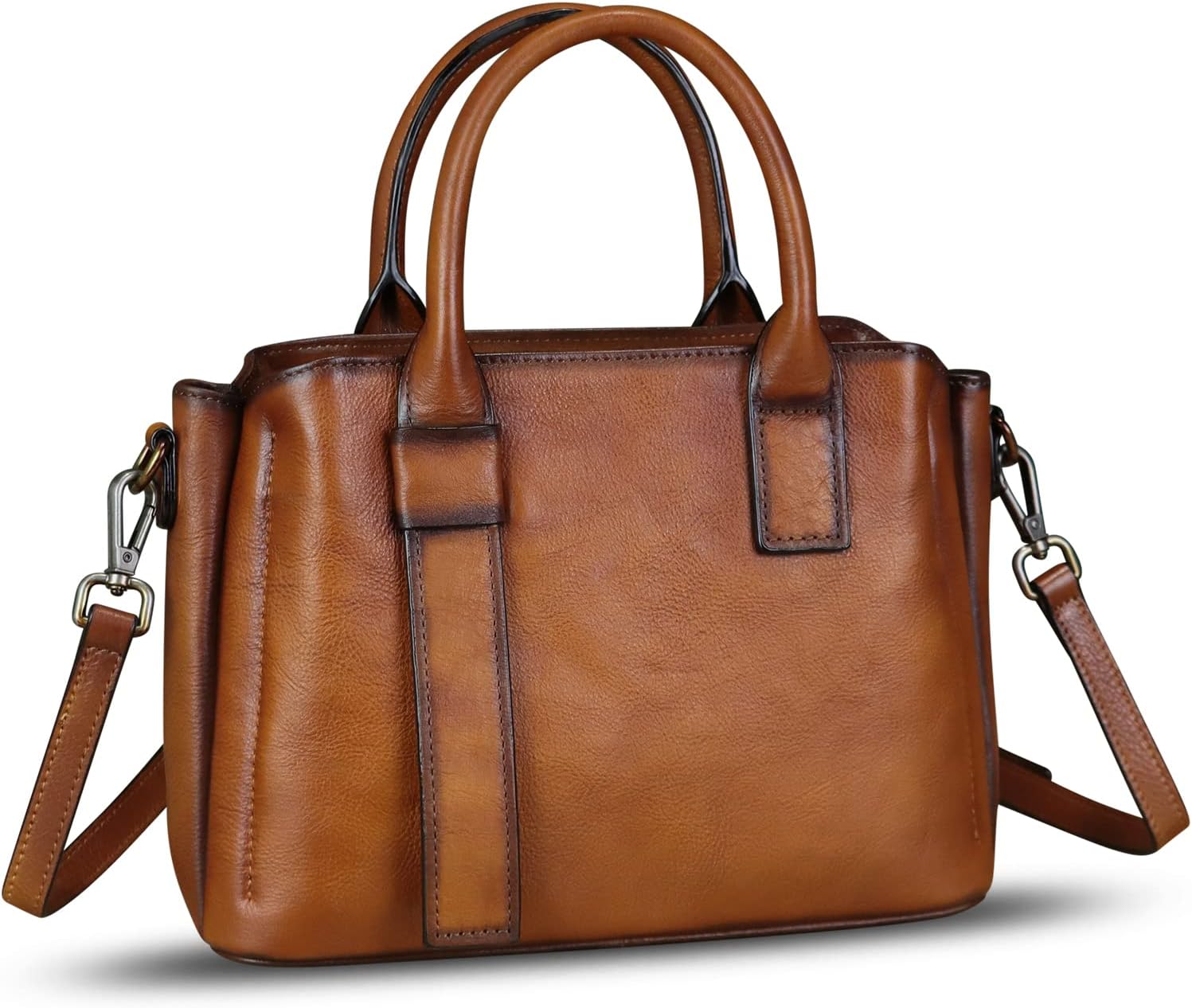Genuine Leather Satchel for Women Top Handle Bags Handmade Purse Vintage Crossbody Handbags Retro Leather Hobo Bag · v2