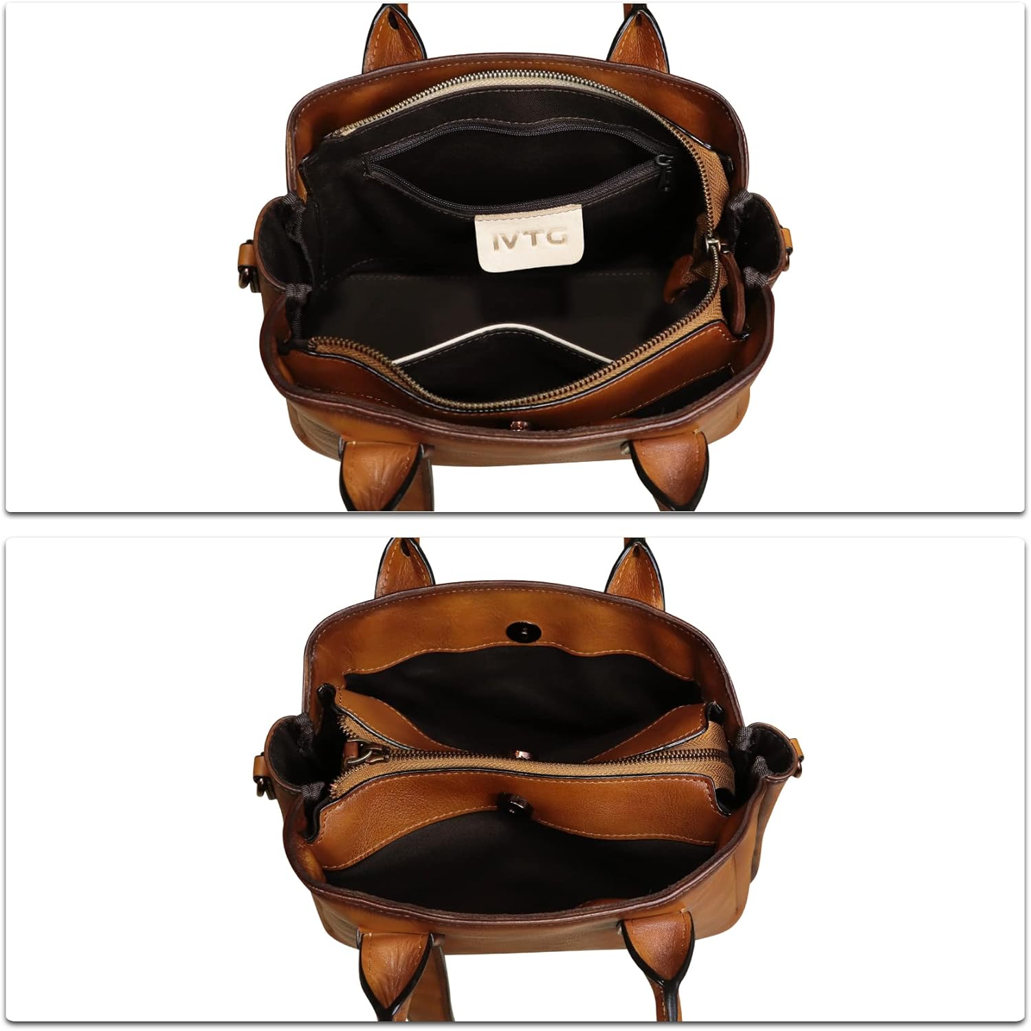 Genuine Leather Satchel for Women Top Handle Bags Handmade Purse Vintage Crossbody Handbags Retro Leather Hobo Bag · v2