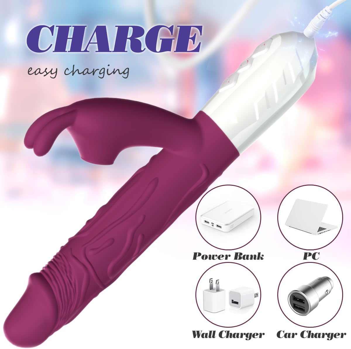 Female Vibrator Adult Toys for Women,G Spot Vibrator Clitoral Stimulator Rose Sex Toy Realistic Dildo with 7 Vibration Mode, Rabbit Vibrators Adult Sex Toys Sex Machine Anal Toys for Couple · v2