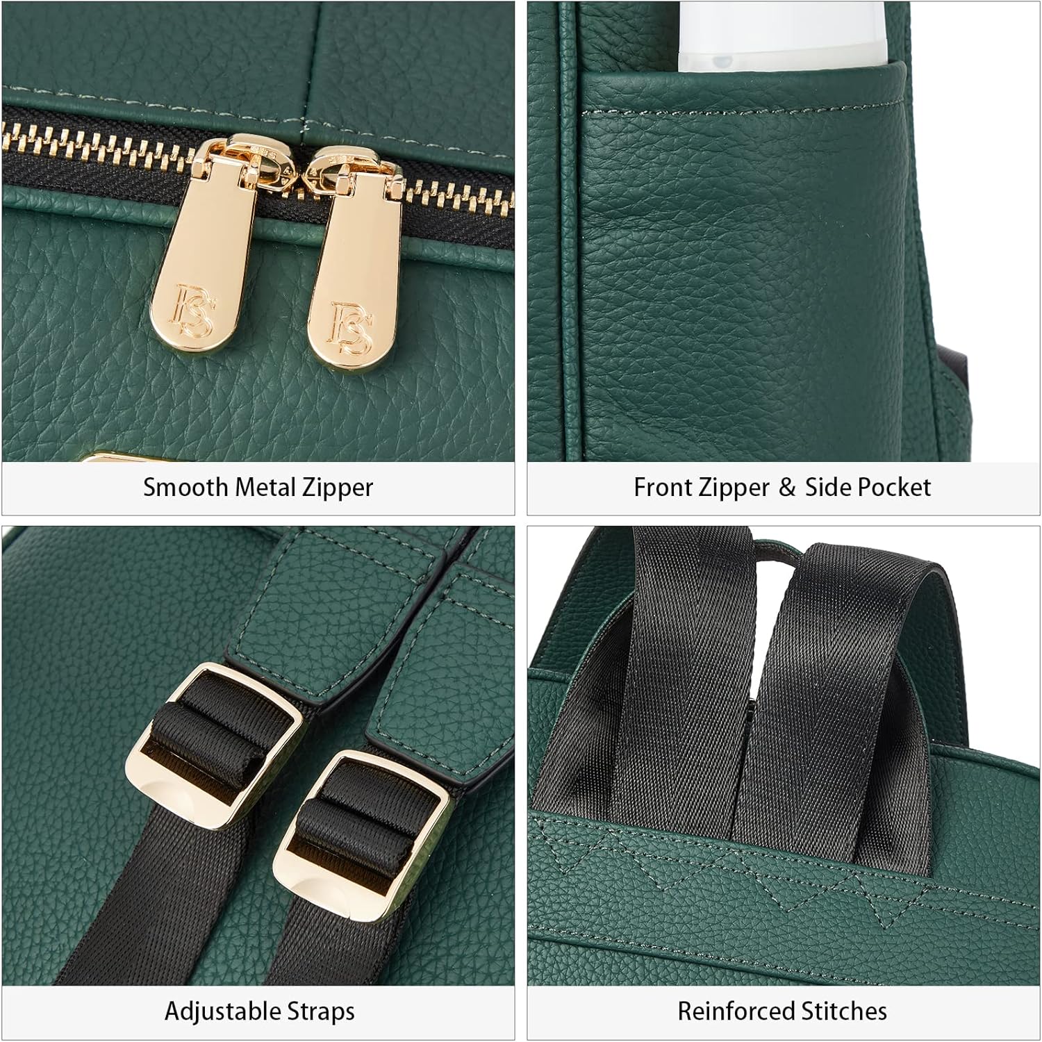 BOSTANTEN 15,6-Zoll-Laptop-Rucksack aus echtem Leder, Geldbörse für Damen, College-Freizeitrucksack, Reisetasche