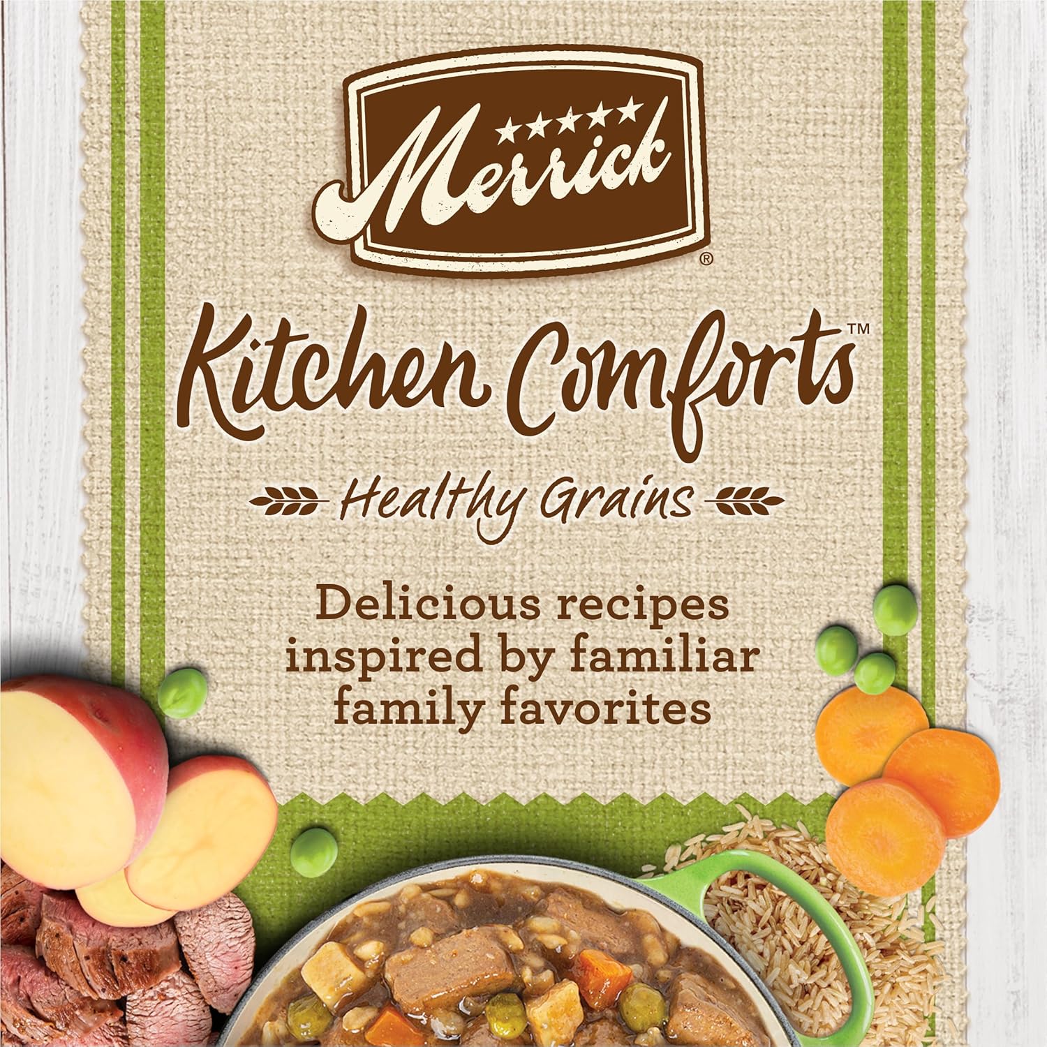 Nourriture naturelle saine Merrick Kitchen Comforts pour chiens adultes en conserve avec sauce, pâté chinois à l'agneau et au riz - (lot de 12) boîtes de 12,7 oz