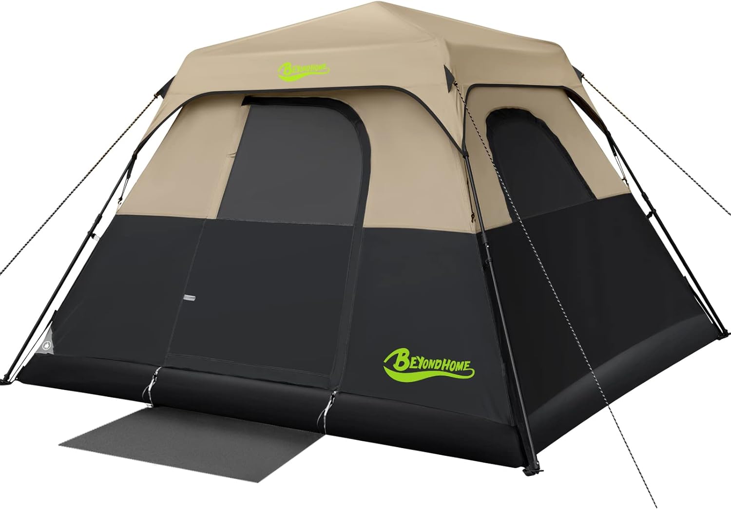 BeyondHOME Instant Cabin Tent, 4 Person/6 Person Camping Tent Setup in 60 Seconds with Rainfly  Windproof Tent with Carry Bag for Family Camping amp; Hiking, Upgraded Ventilation