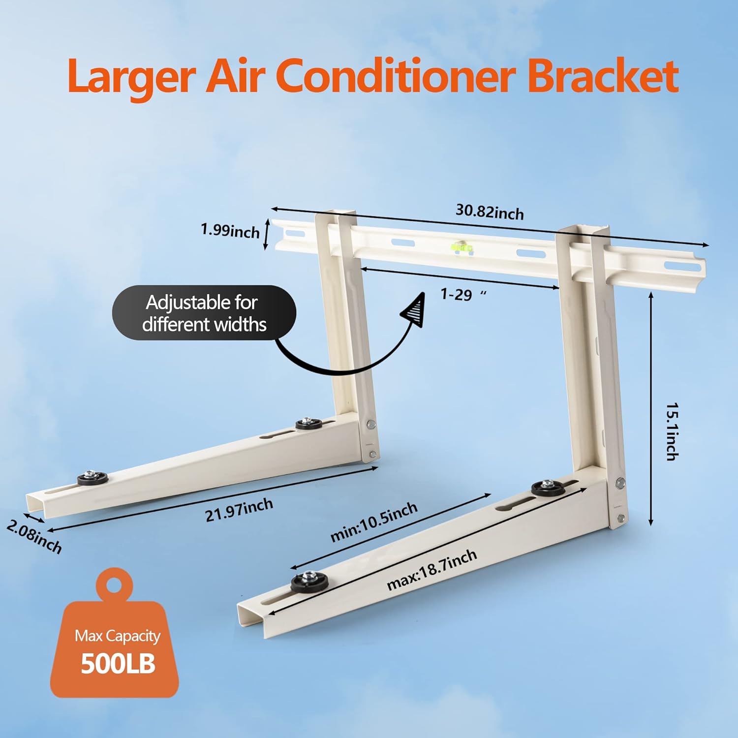 Staffa di montaggio a parete WeCooper Heavy Duty Mini Split, staffa condensatore per montaggio su condizionatore d'aria esterno per pompa di calore universale senza condotti 9000-36000BTU, compressori e sistemi HVAC