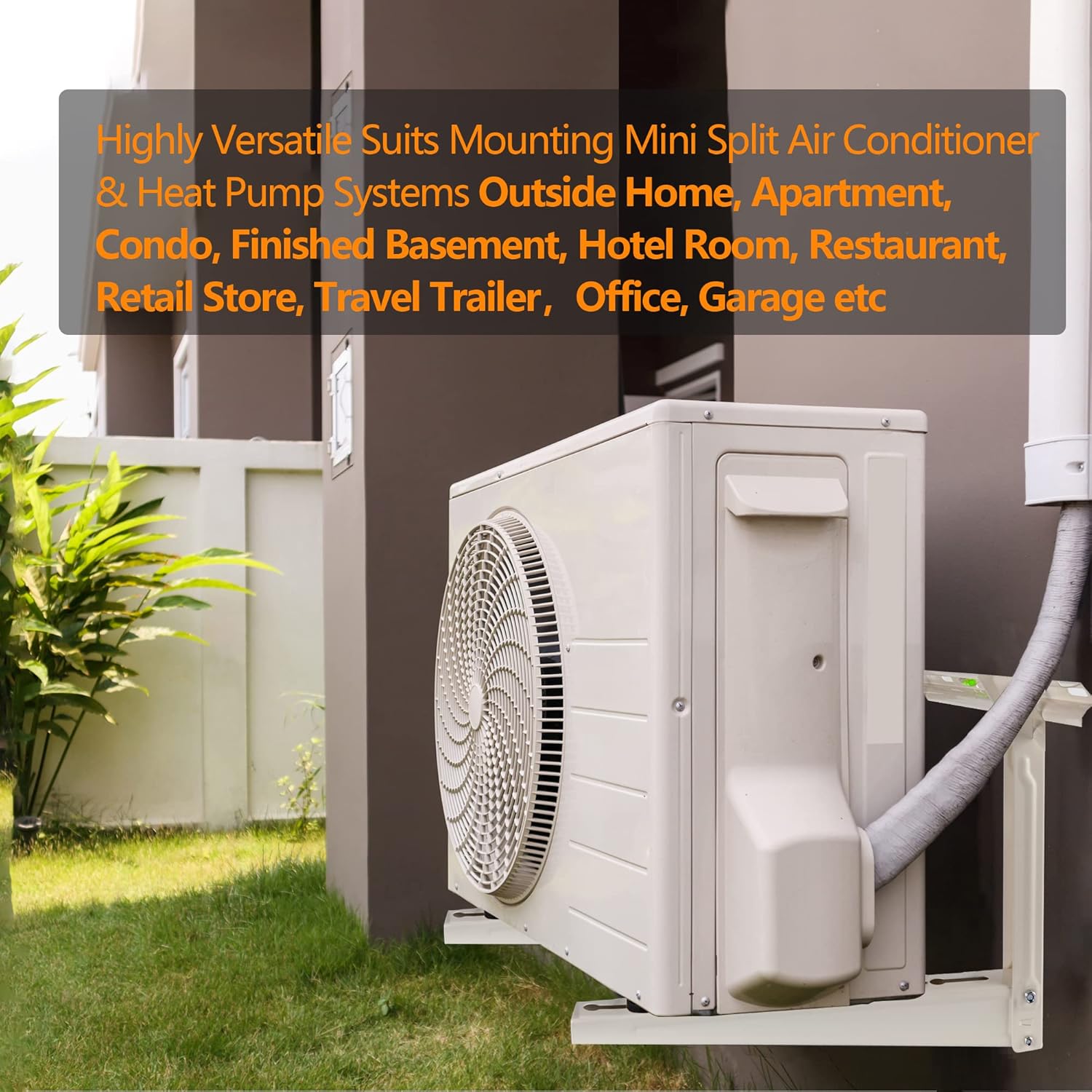 Staffa di montaggio a parete WeCooper Heavy Duty Mini Split, staffa condensatore per montaggio su condizionatore d'aria esterno per pompa di calore universale senza condotti 9000-36000BTU, compressori e sistemi HVAC