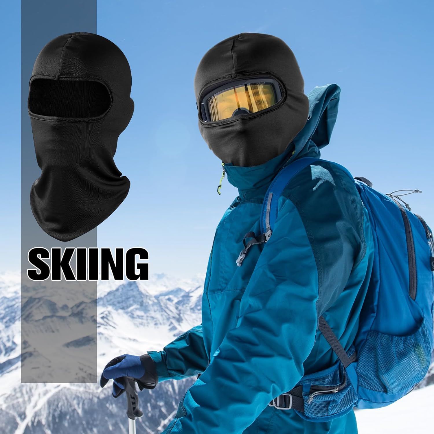 60 Stück Sturmhauben-Gesichtsmasken für Herren, leichte Vollgesichtsabdeckung, atmungsaktive Sturmhaube, Pasamontañas Skimaske, Wintermaske