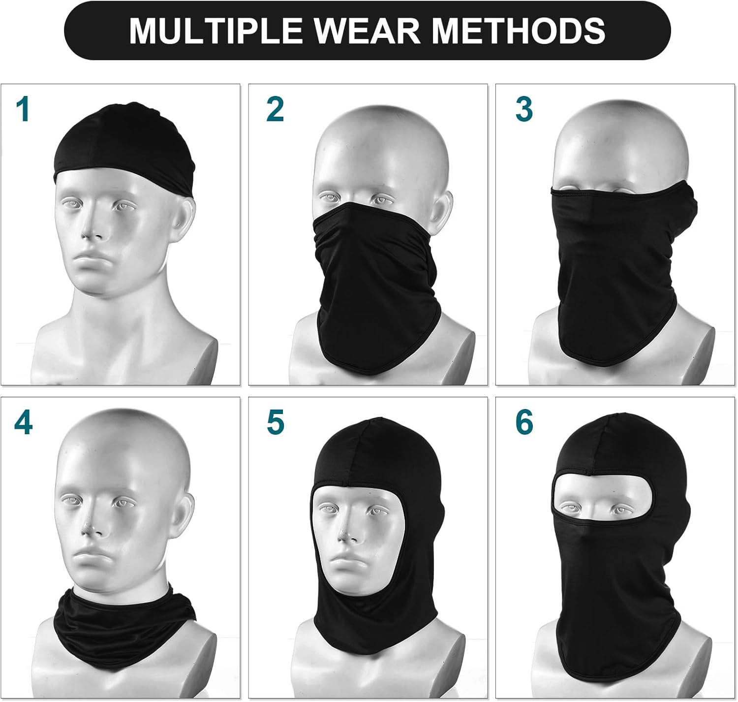 60 Stück Sturmhauben-Gesichtsmasken für Herren, leichte Vollgesichtsabdeckung, atmungsaktive Sturmhaube, Pasamontañas Skimaske, Wintermaske