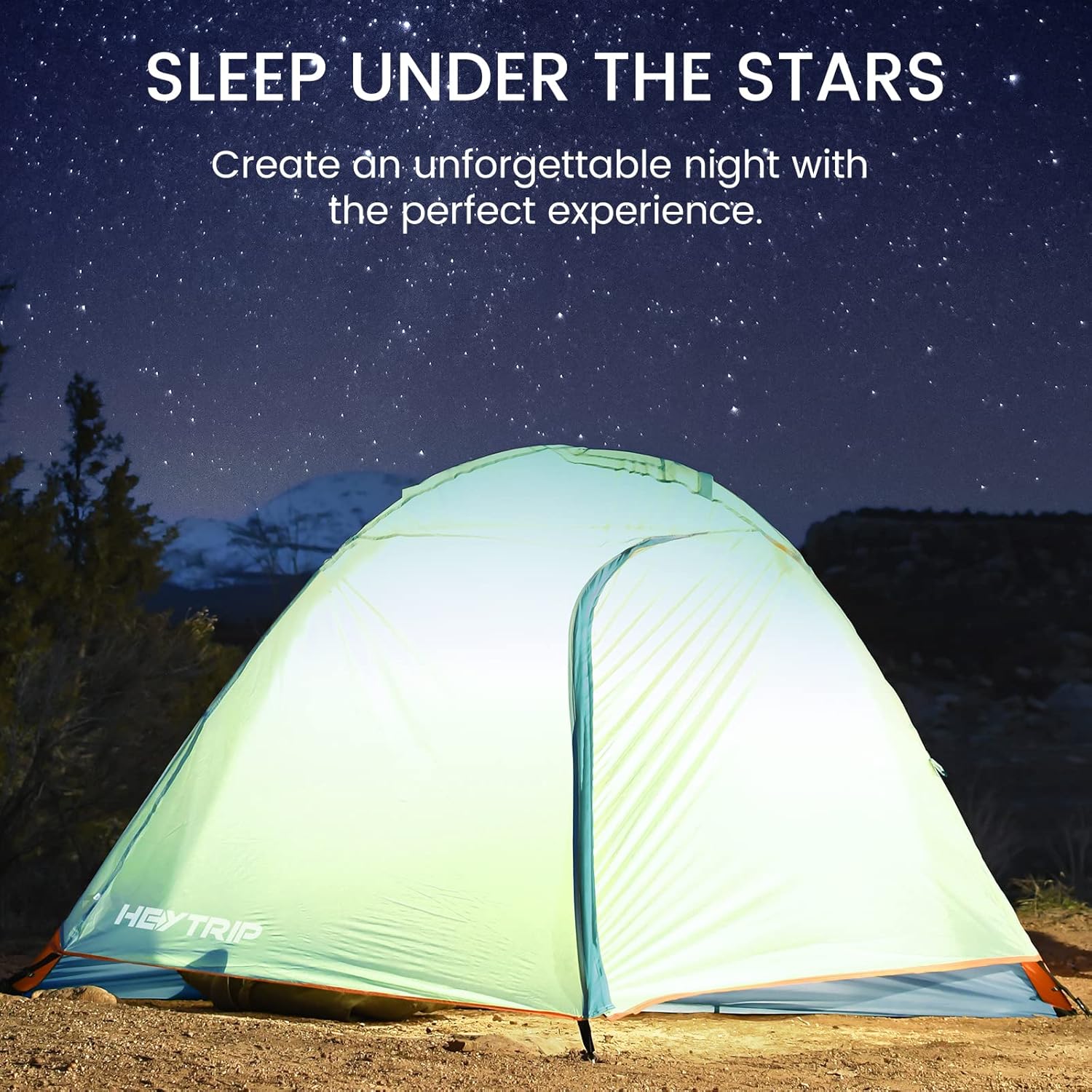 HEYTRIP Backpacking Tent 1/2/ 3/4 Person Ultralight Camping Tent with Removable Rainfly, Two Doors Waterproof Camp Tents for Hiking  Family Camping · v2
