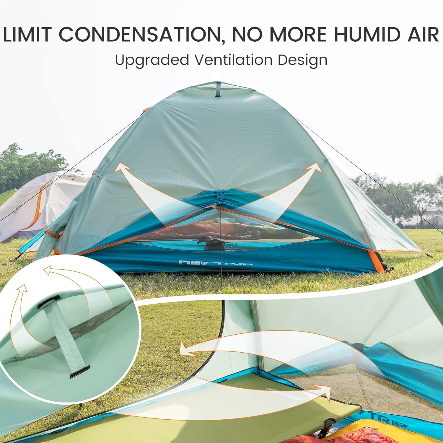 HEYTRIP Backpacking Tent 1/2/ 3/4 Person Ultralight Camping Tent with Removable Rainfly, Two Doors Waterproof Camp Tents for Hiking  Family Camping · v2