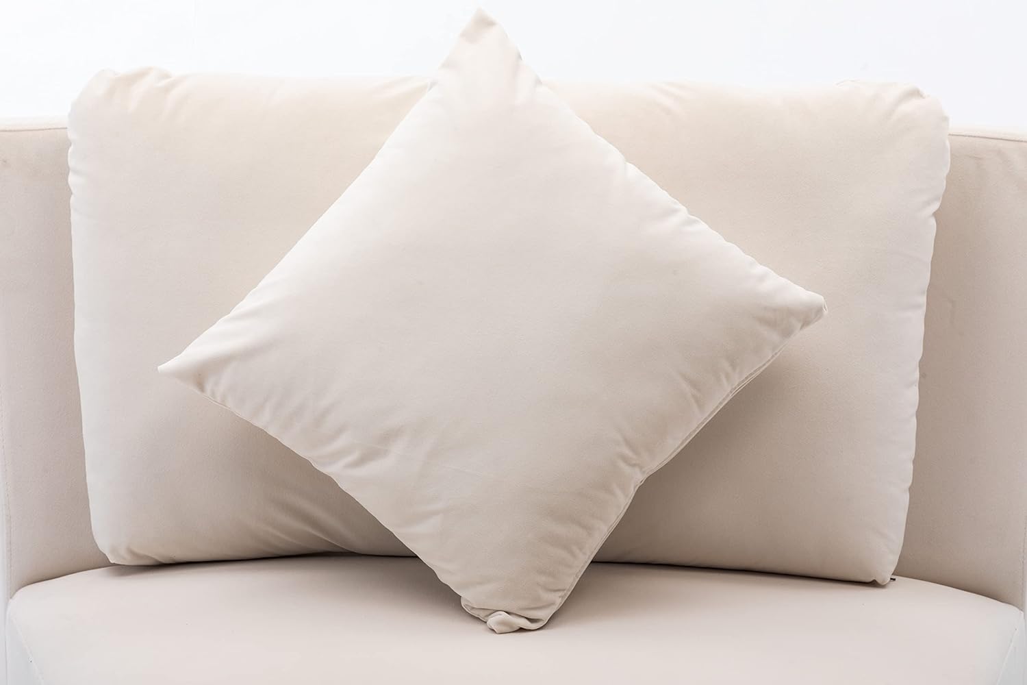 Divano modulare Legend Vansen per soggiorno in velluto a semicerchio componibile, 136, beige