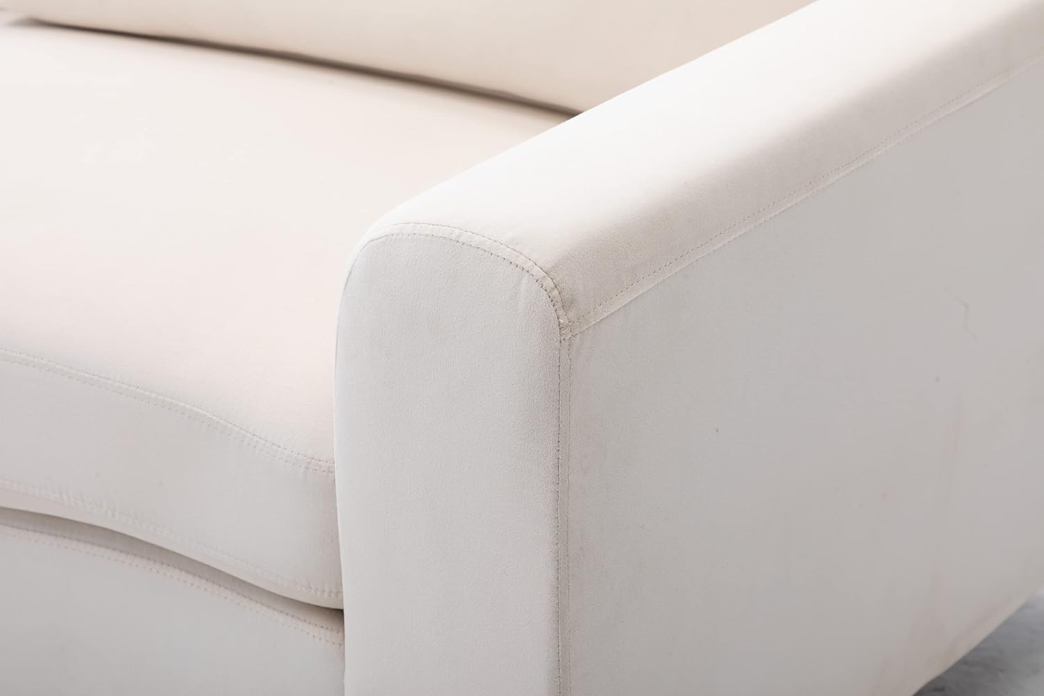 Divano modulare Legend Vansen per soggiorno in velluto a semicerchio componibile, 136, beige