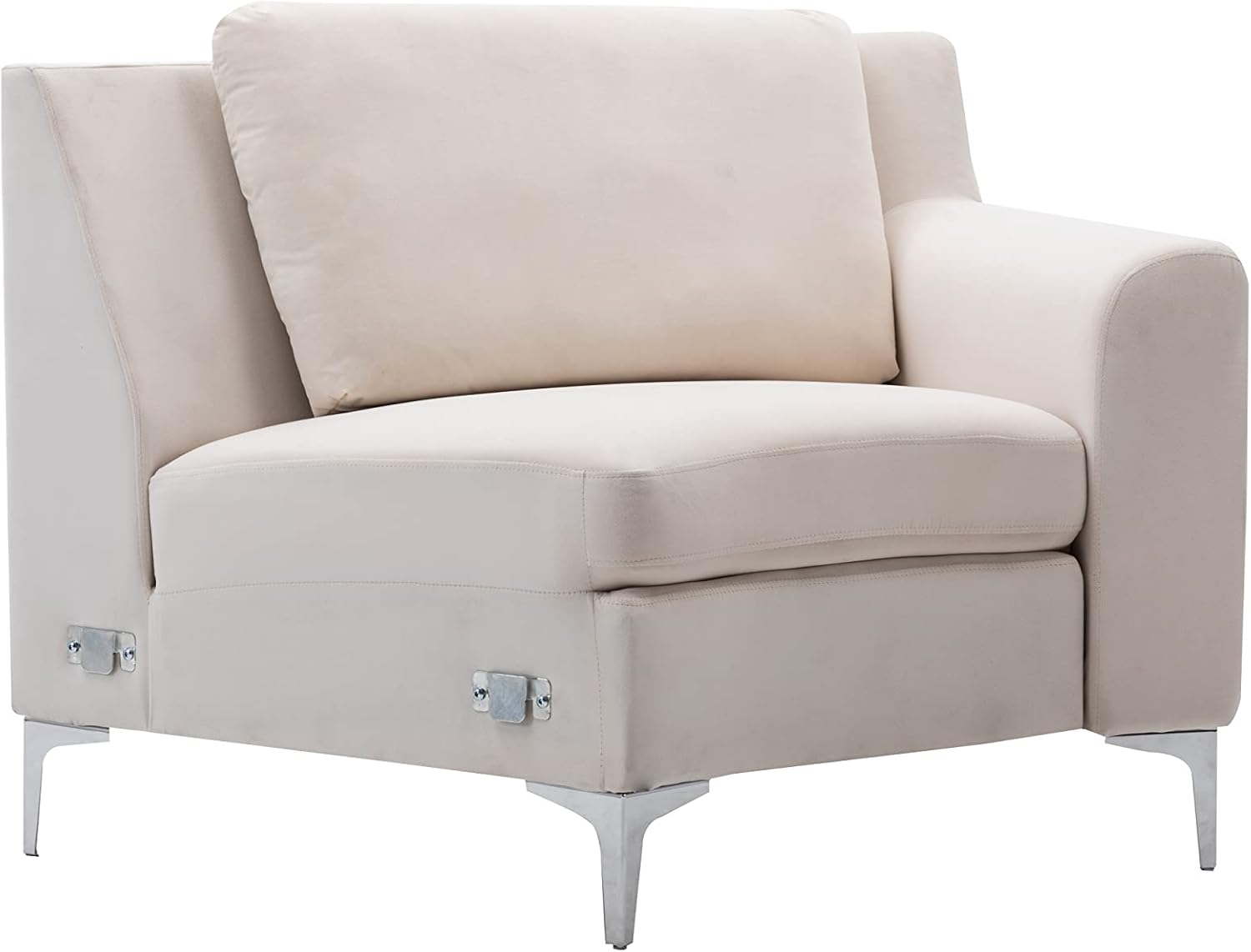 Divano modulare Legend Vansen per soggiorno in velluto a semicerchio componibile, 136, beige