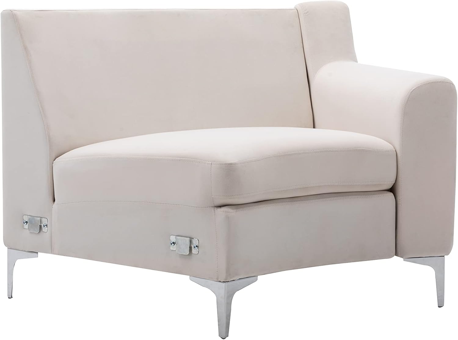 Divano modulare Legend Vansen per soggiorno in velluto a semicerchio componibile, 136, beige