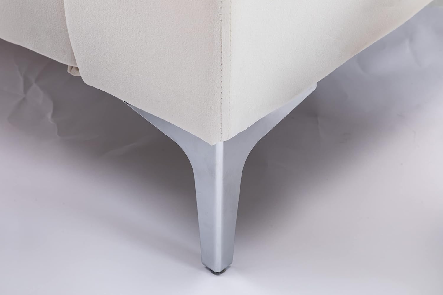Divano modulare Legend Vansen per soggiorno in velluto a semicerchio componibile, 136, beige