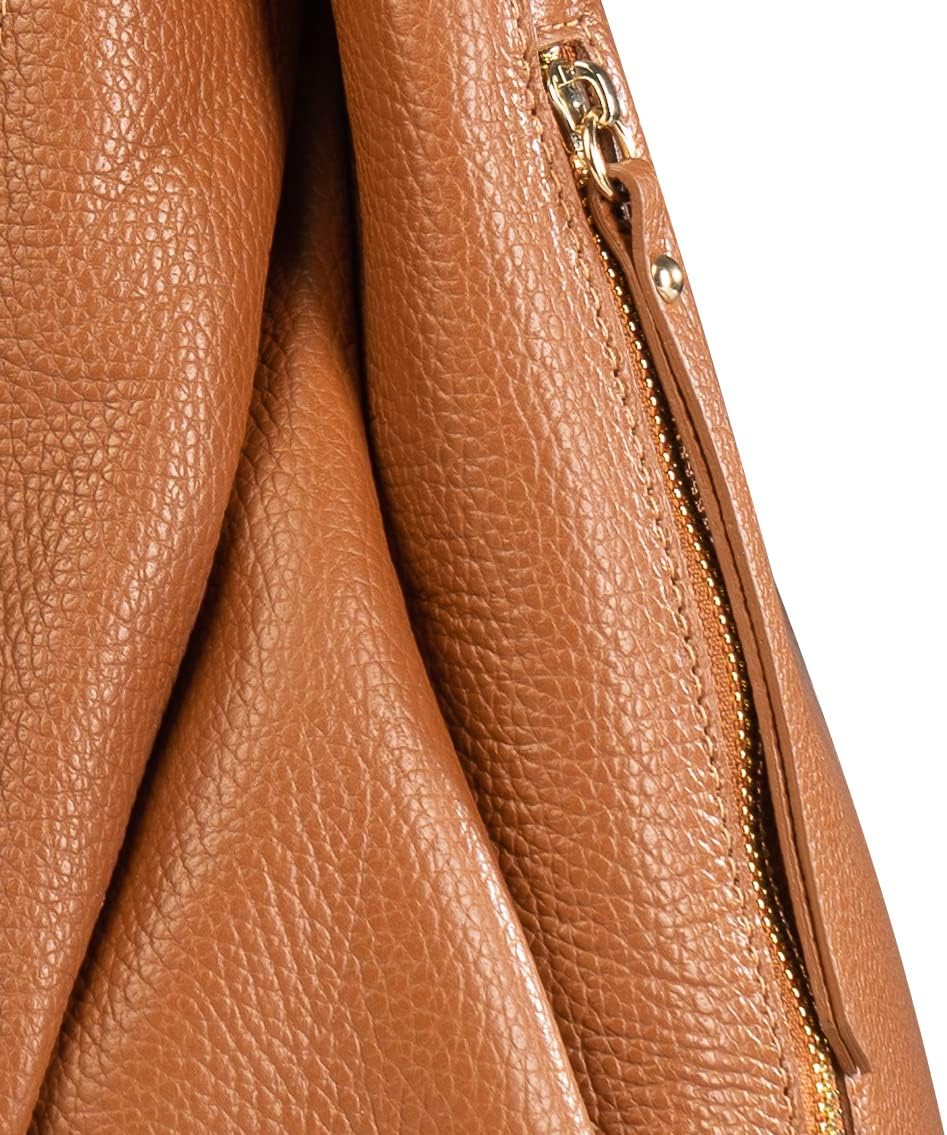 Baroncelli Large Leather Tote Bag Genuine Italian Pebbled Leather Designed and Made in Italy · v6