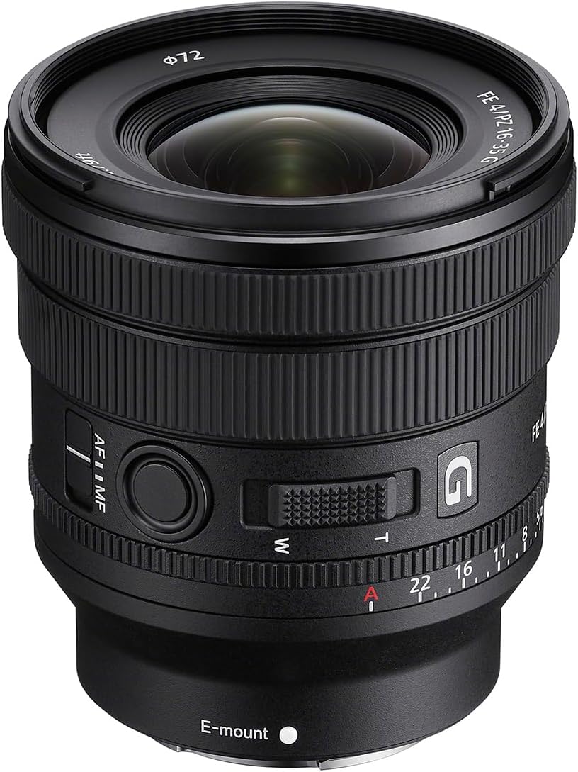 Obiettivo Sony FE PZ 16-35mm f/4 G per Sony E Bundle con kit filtri CPL e UV HMC multistrato Hoya NXT Plus da 72 mm a 10 strati, kit di pulizia